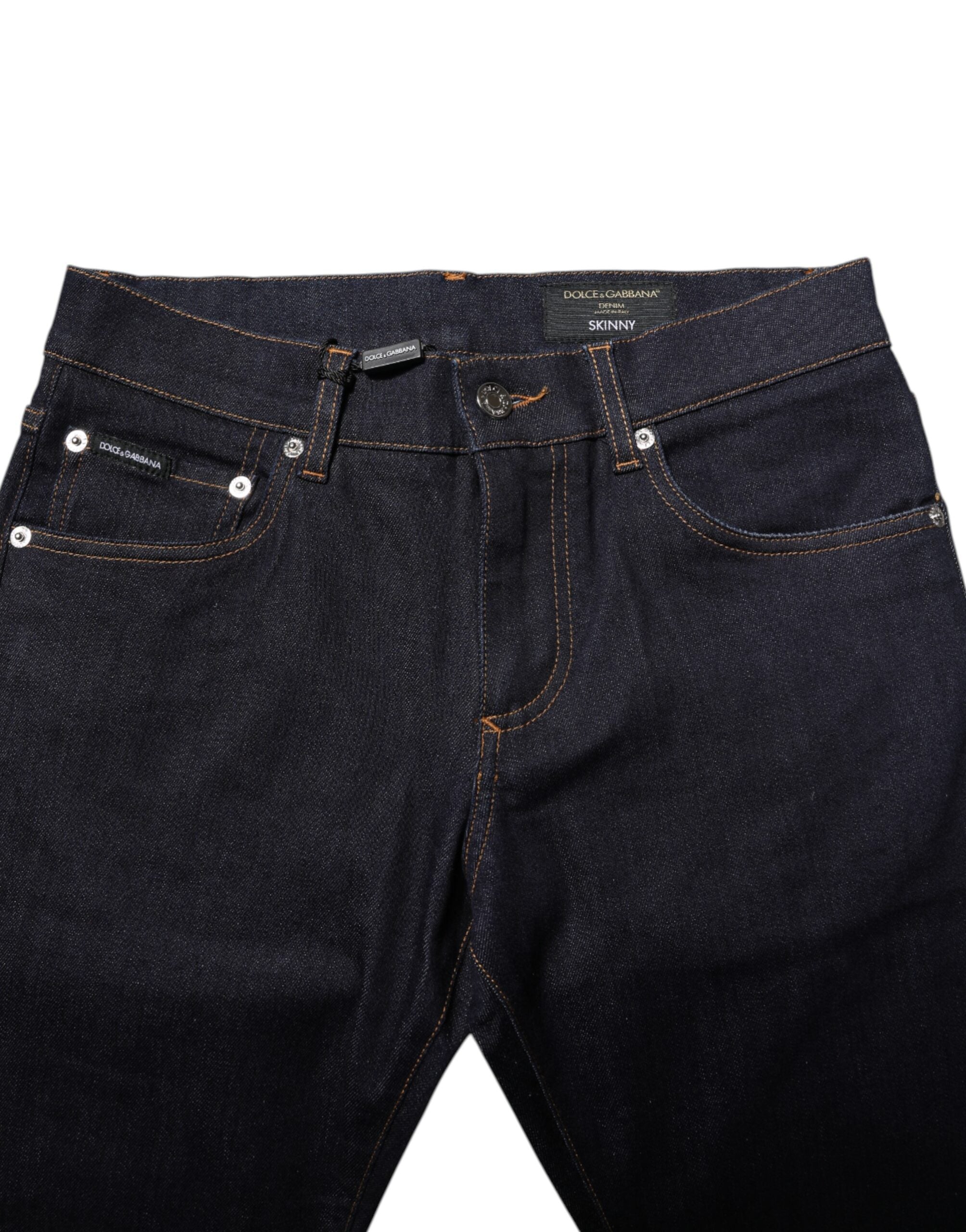 Jean skinny en coton noir Dolce &amp; Gabbana pour homme