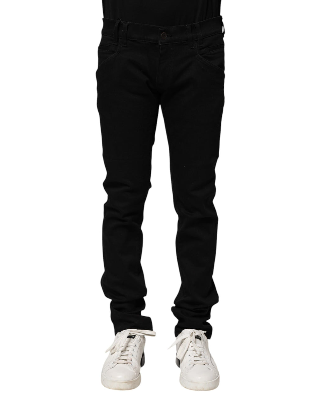 Jean skinny en coton noir Dolce &amp; Gabbana pour homme