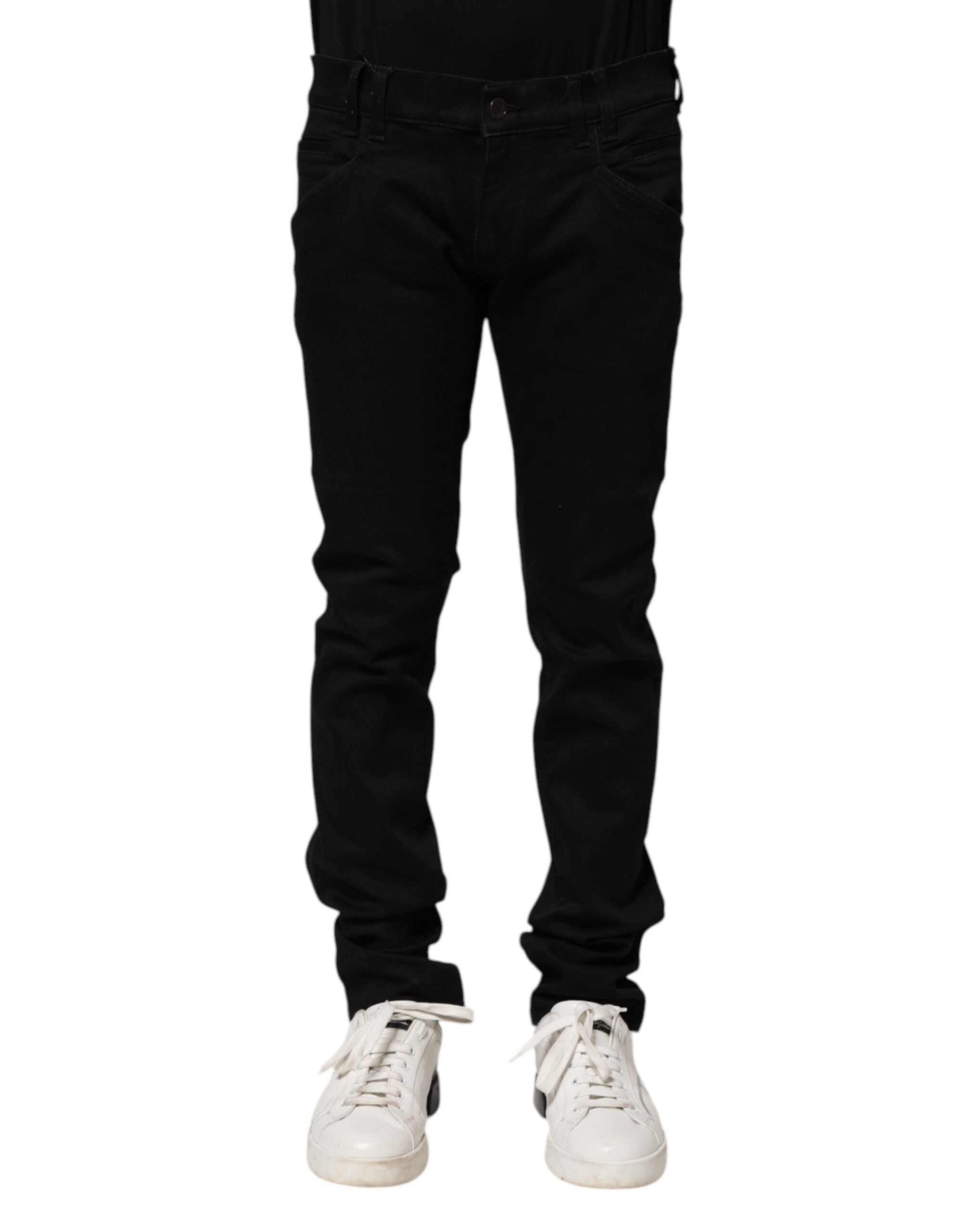 Jean skinny en coton noir Dolce &amp; Gabbana pour homme
