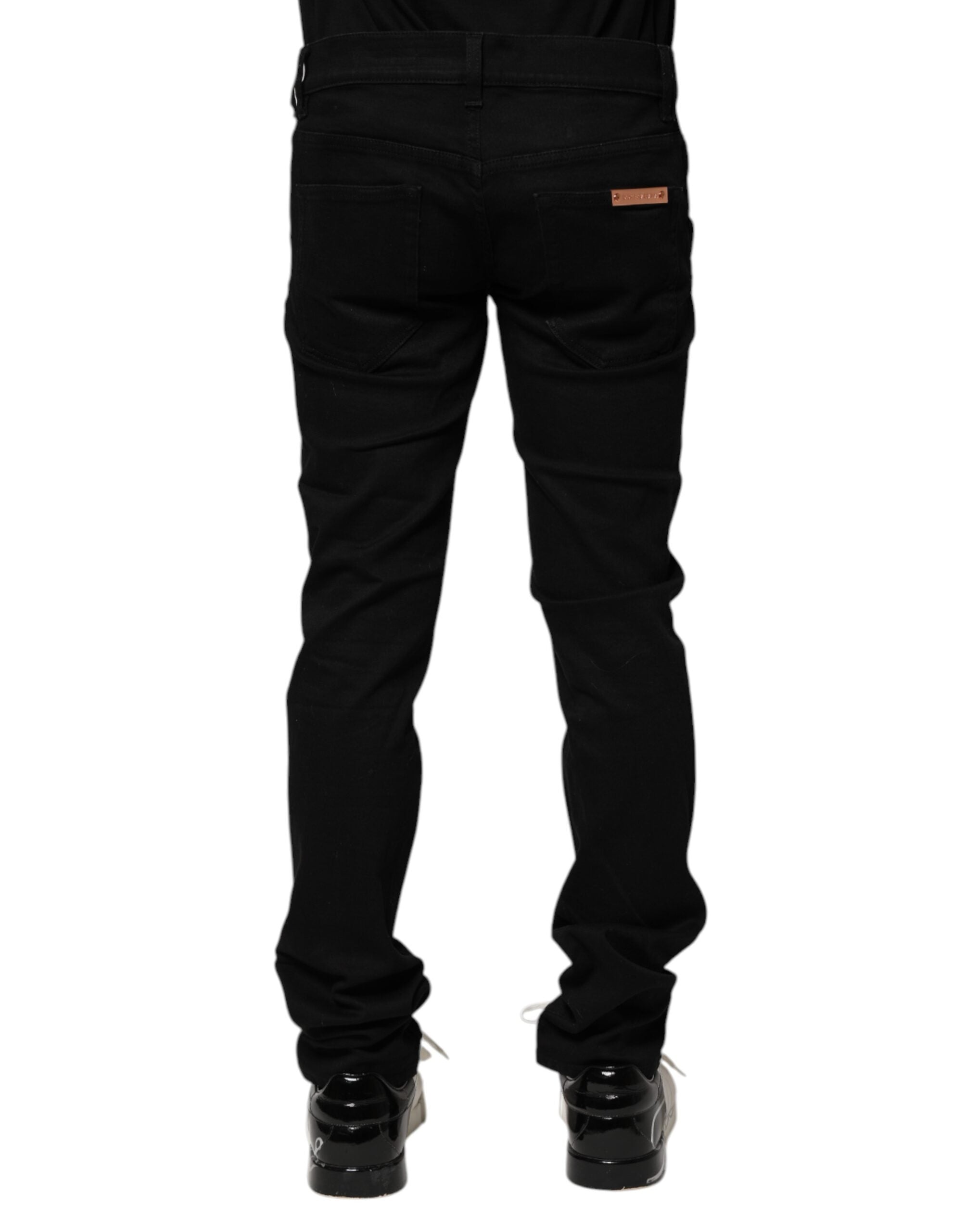 Jean skinny en coton noir Dolce &amp; Gabbana pour homme