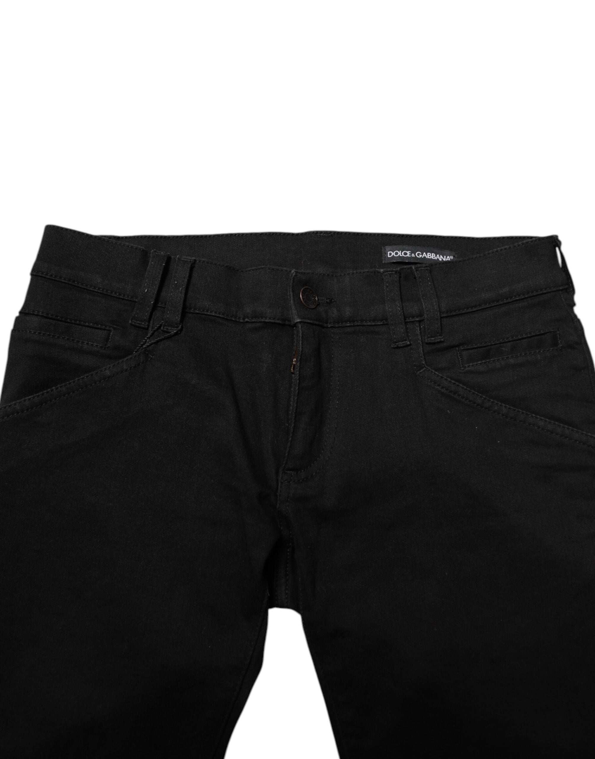 Jean skinny en coton noir Dolce &amp; Gabbana pour homme