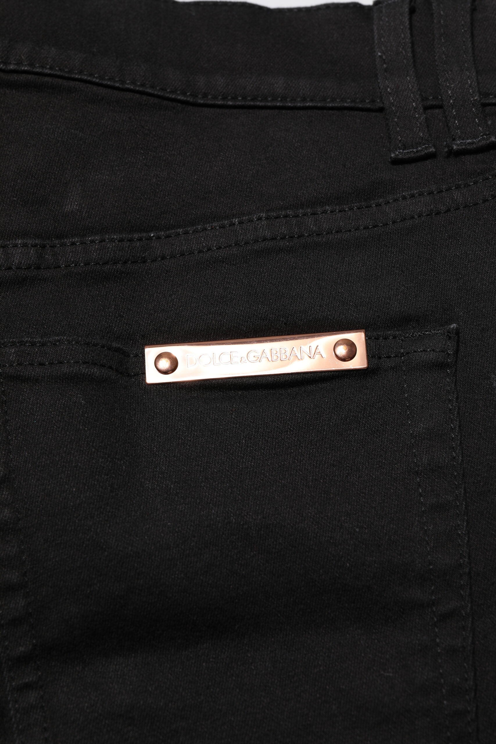 Jean skinny en coton noir Dolce &amp; Gabbana pour homme
