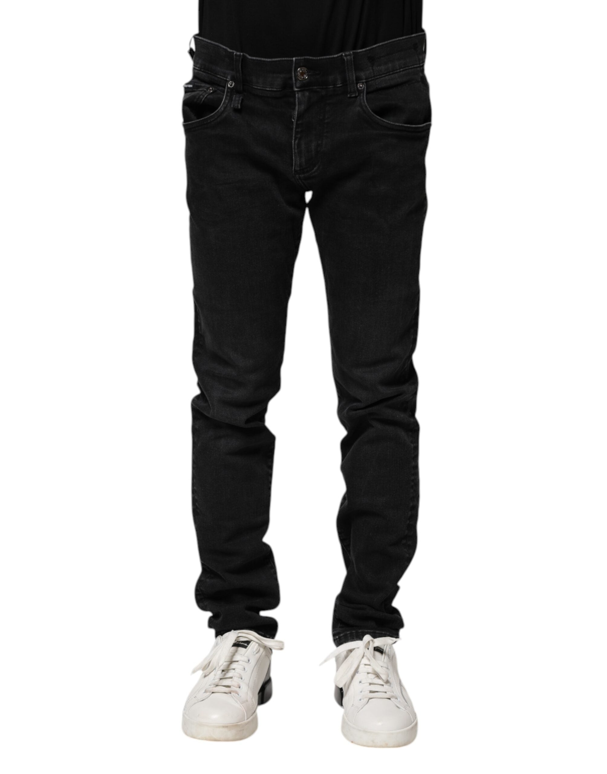 Jean skinny en coton noir Dolce &amp; Gabbana pour homme