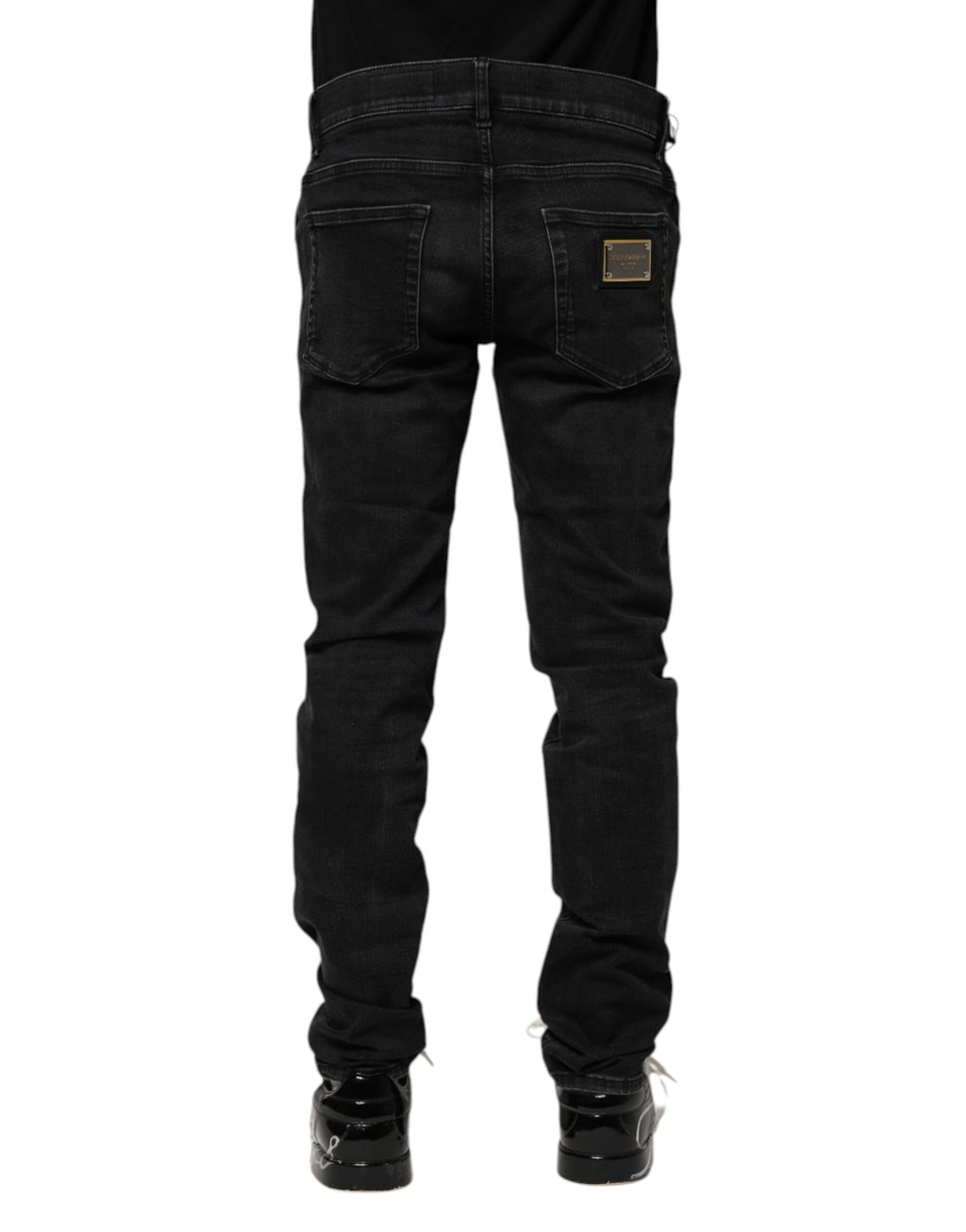 Jean skinny en coton noir Dolce &amp; Gabbana pour homme