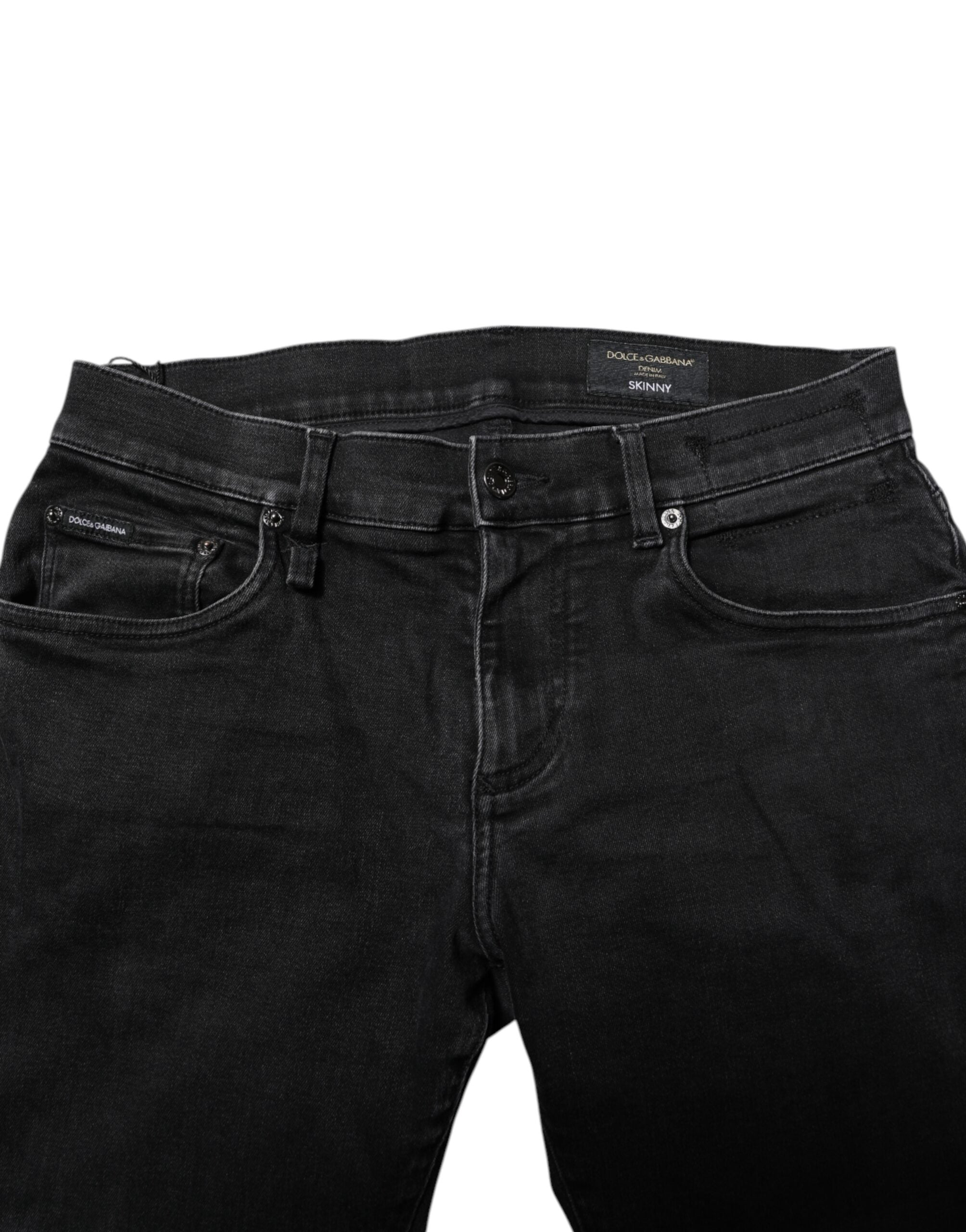 Jean skinny en coton noir Dolce &amp; Gabbana pour homme