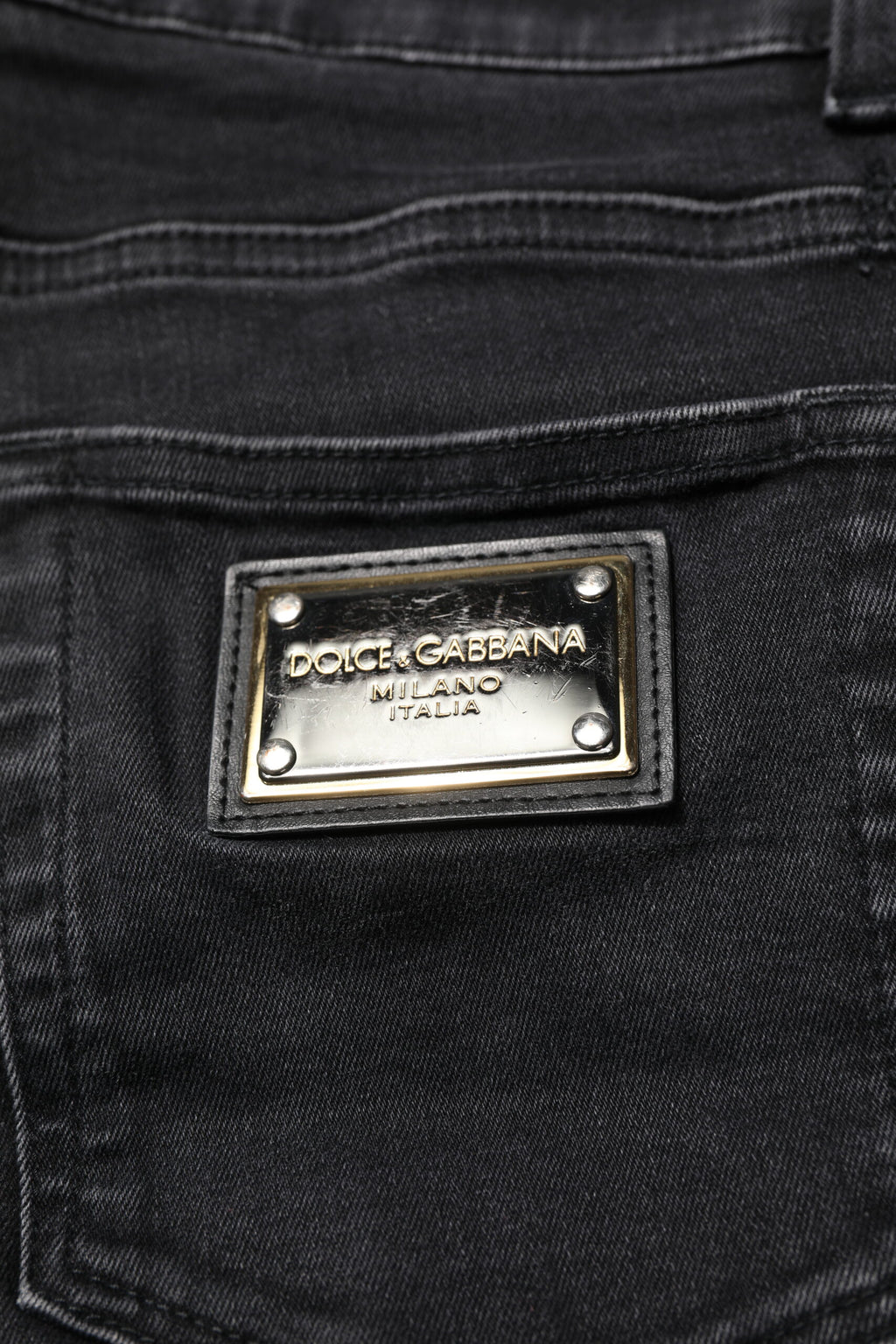 Jean skinny en coton noir Dolce &amp; Gabbana pour homme
