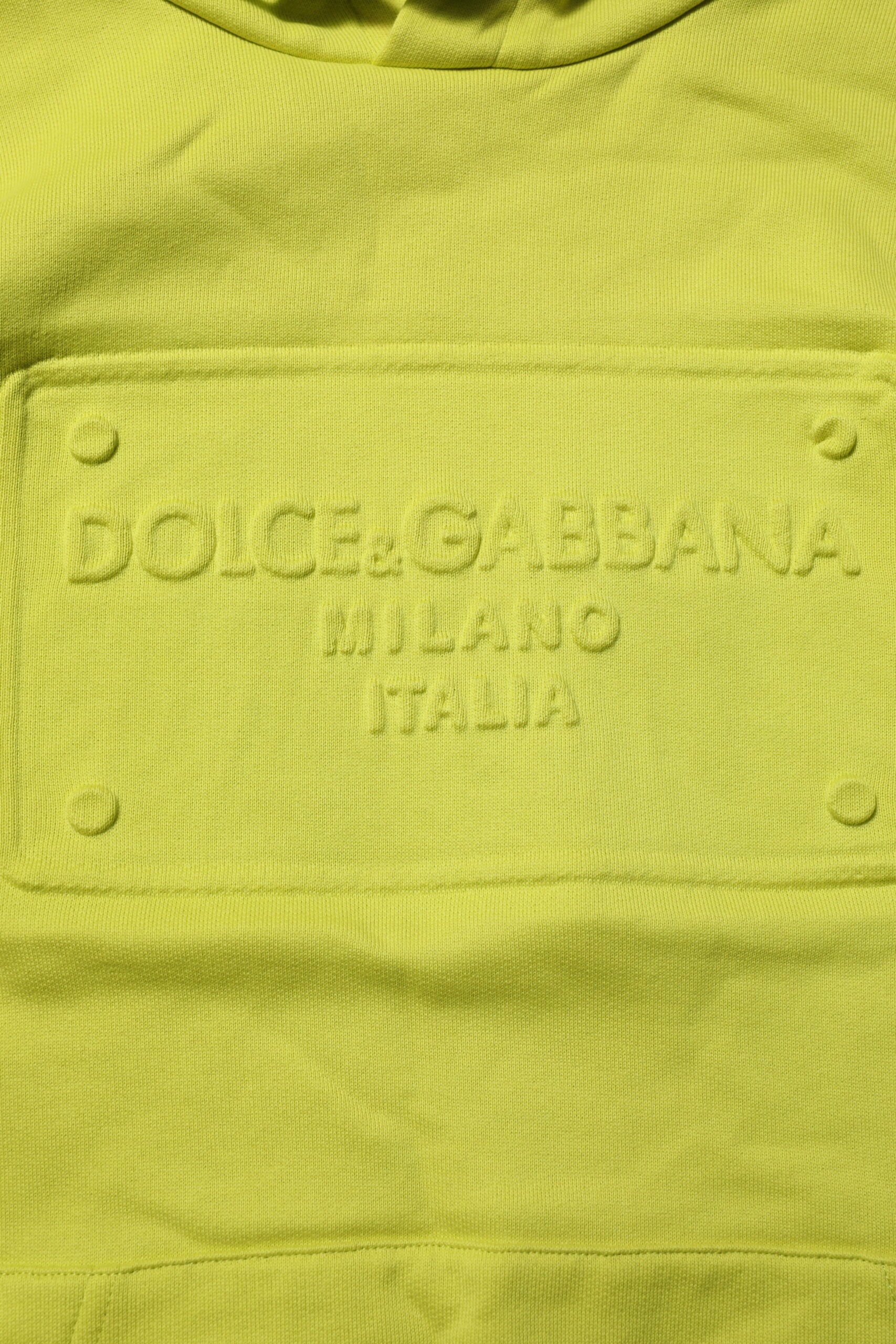 Sweat-shirt à capuche en coton vert Dolce &amp; Gabbana avec logo