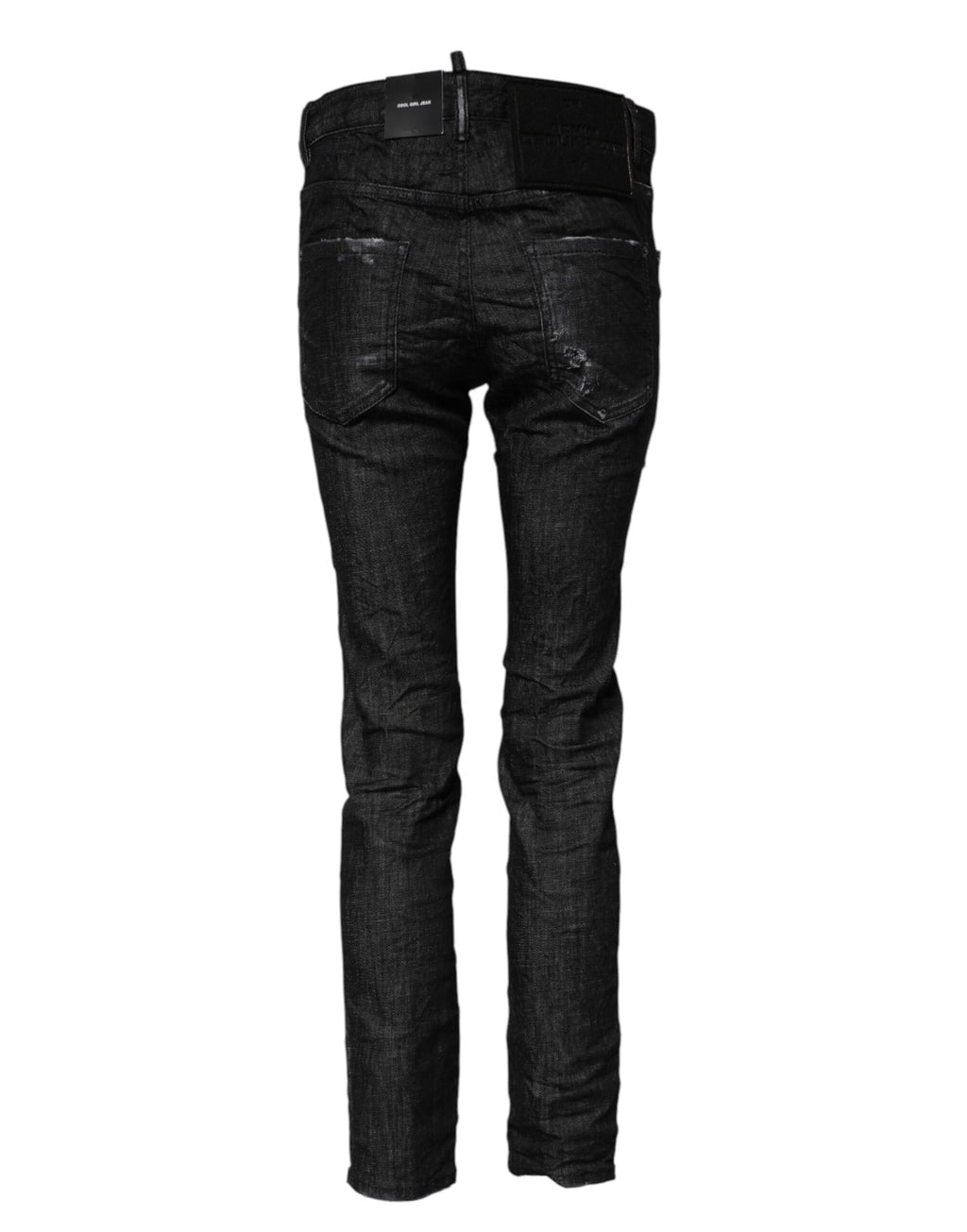 Dsquared² Schwarze Skinny Jeans aus verwaschener Baumwolle mit mittlerer Taille