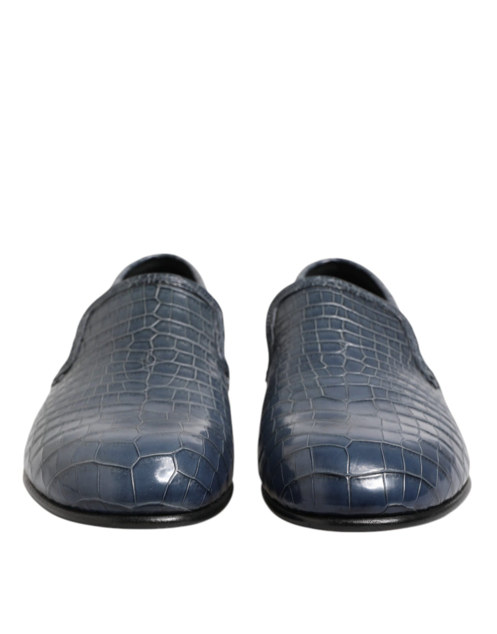 Mocassins à enfiler en cuir exotique bleu Dolce &amp; Gabbana pour hommes