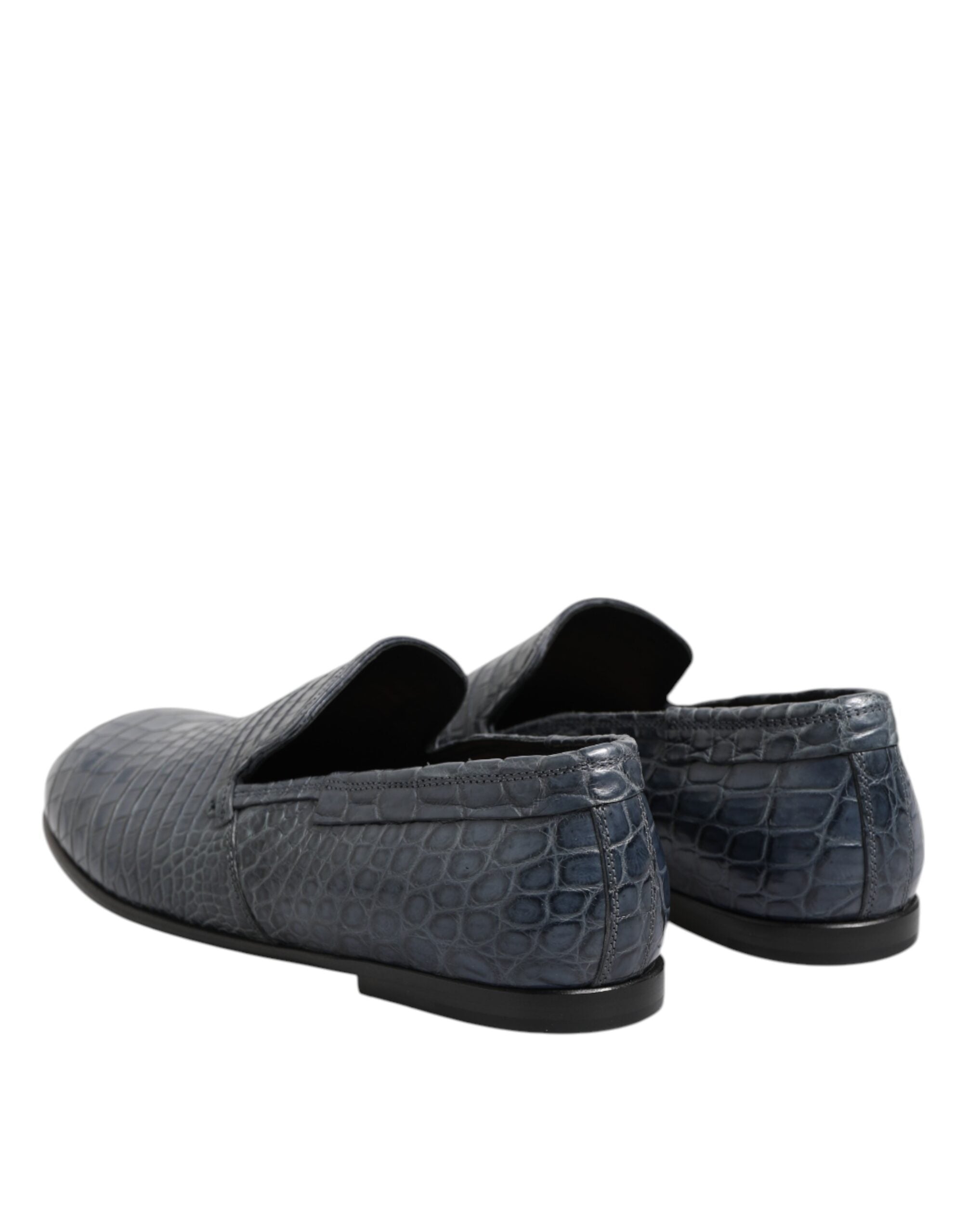 Mocassins à enfiler en cuir exotique bleu Dolce &amp; Gabbana pour hommes