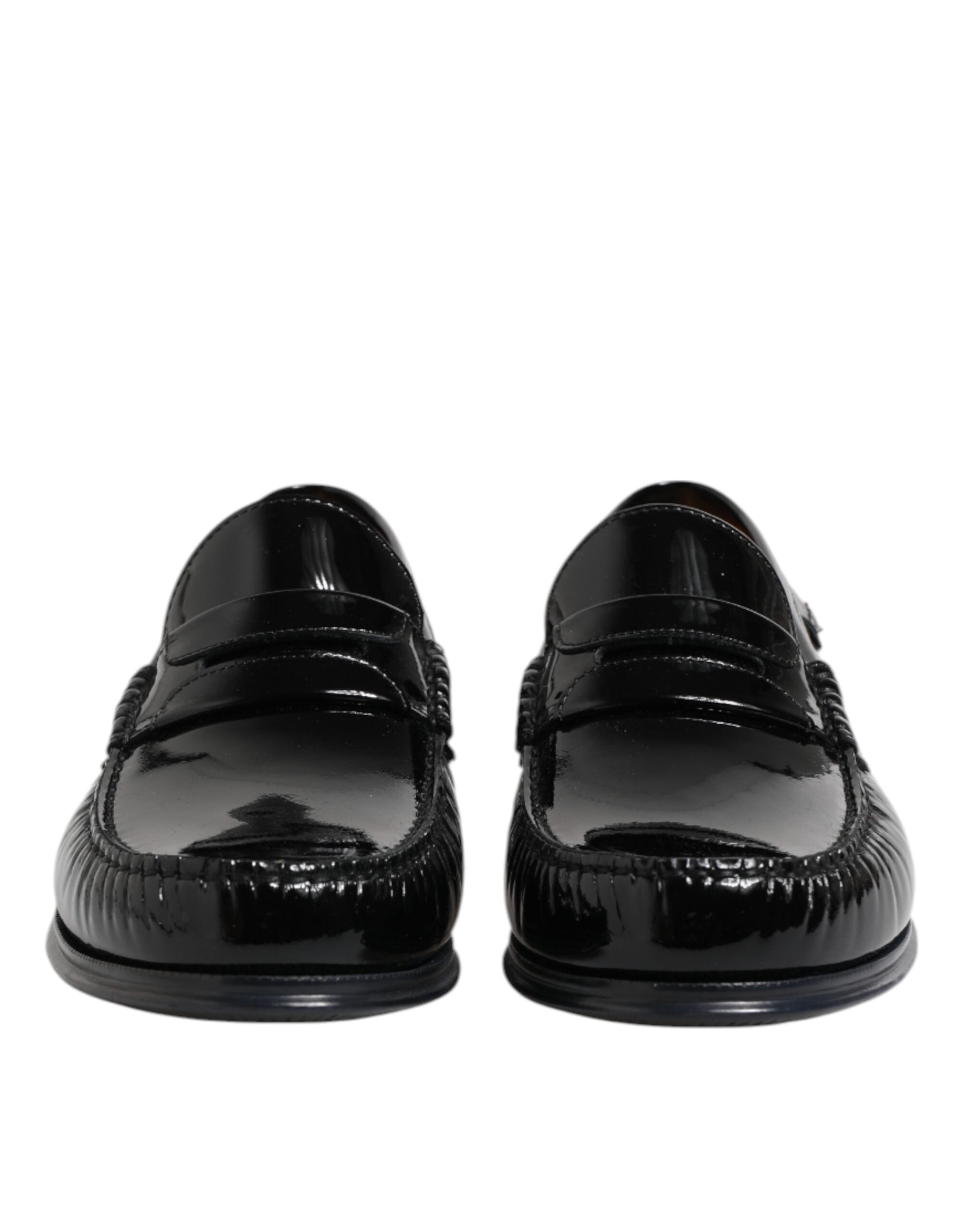 Mocassins à enfiler en cuir noir Dolce &amp; Gabbana