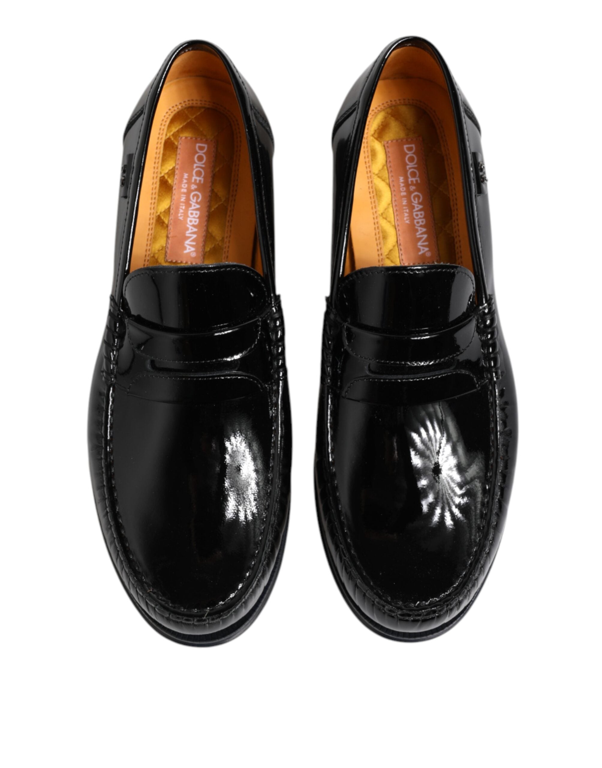 Mocassins à enfiler en cuir noir Dolce &amp; Gabbana