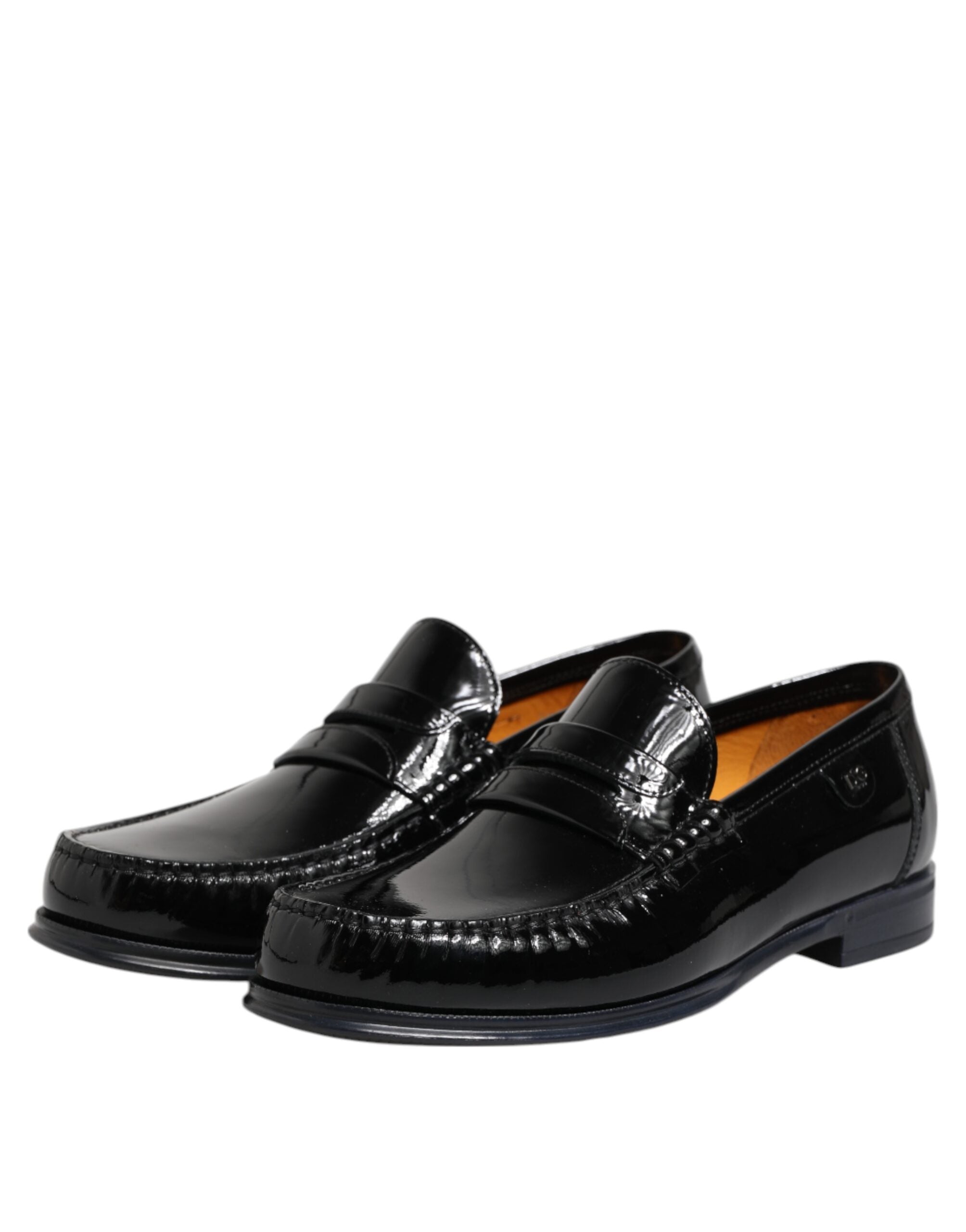 Mocassins à enfiler en cuir noir Dolce &amp; Gabbana