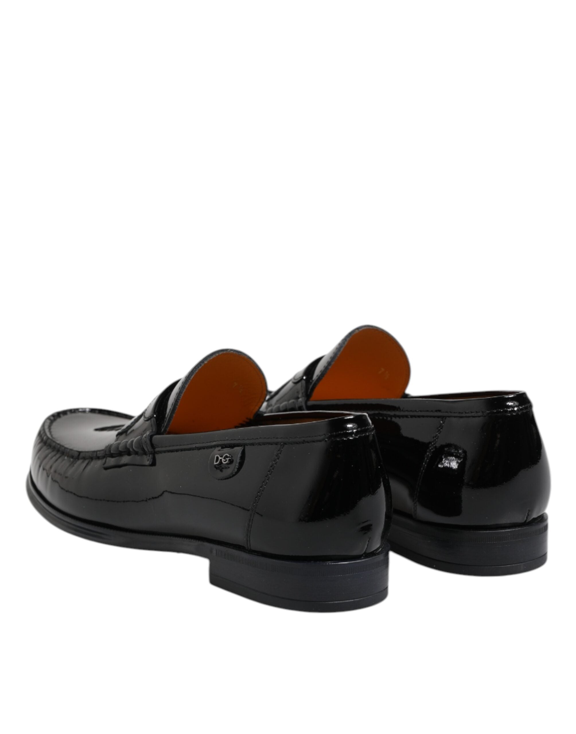 Mocassins à enfiler en cuir noir Dolce &amp; Gabbana