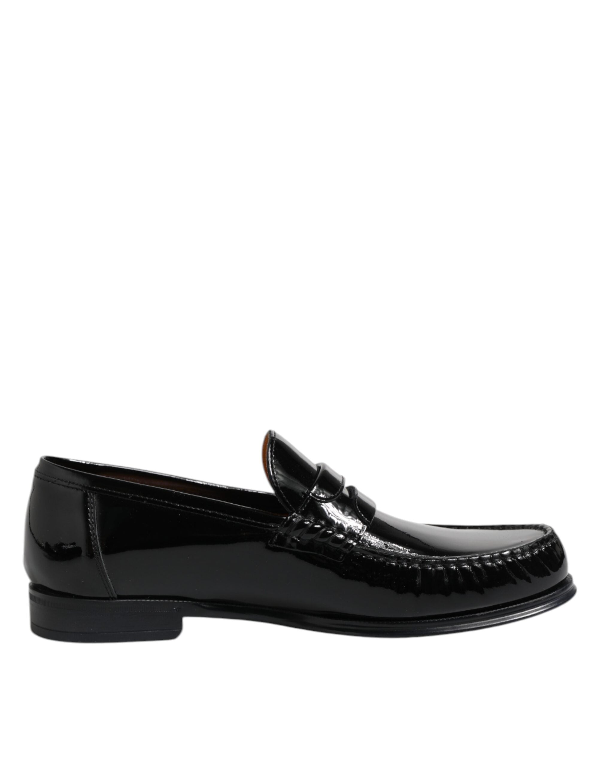 Mocassins à enfiler en cuir noir Dolce &amp; Gabbana