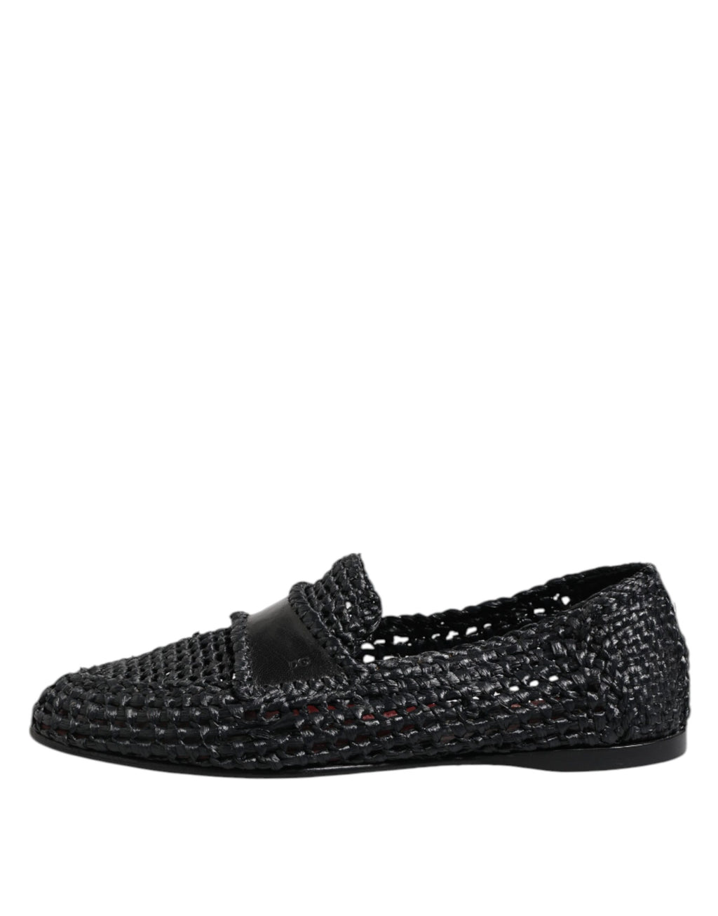 Mocassins à enfiler en cuir tressé noir Dolce &amp; Gabbana pour homme