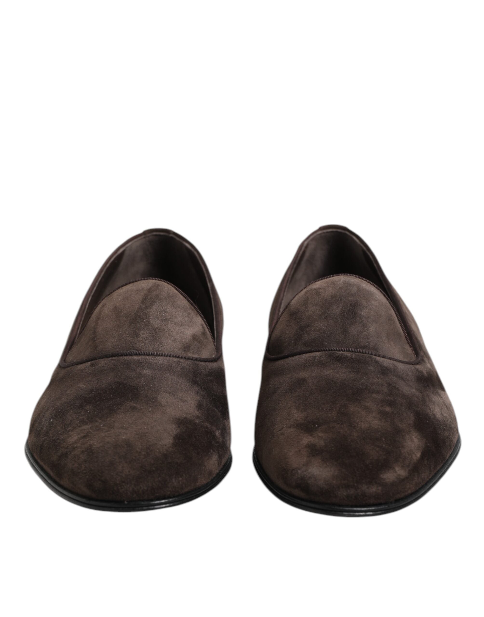Mocassins à enfiler en cuir velours marron Dolce &amp; Gabbana