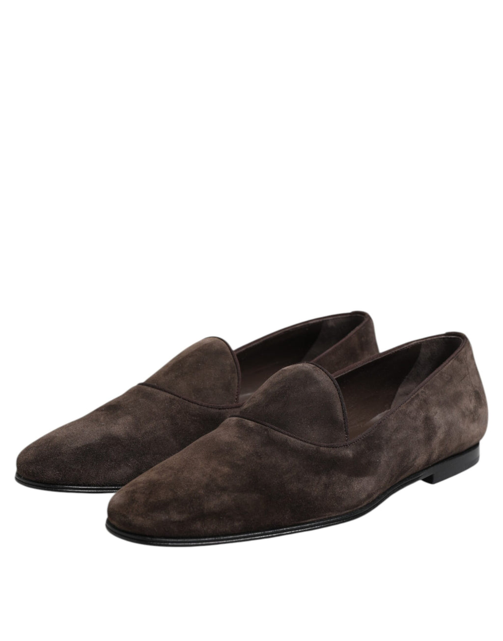 Mocassins à enfiler en cuir velours marron Dolce &amp; Gabbana