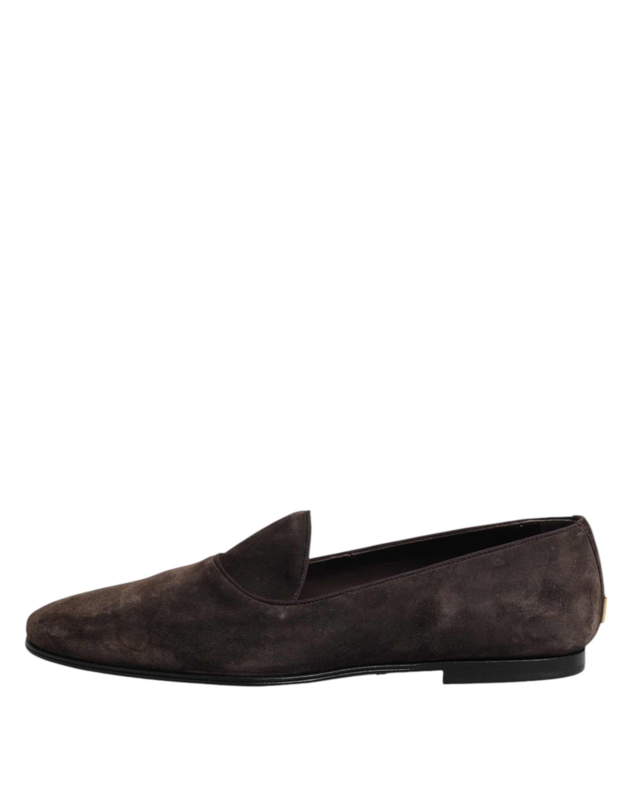 Mocassins à enfiler en cuir velours marron Dolce &amp; Gabbana