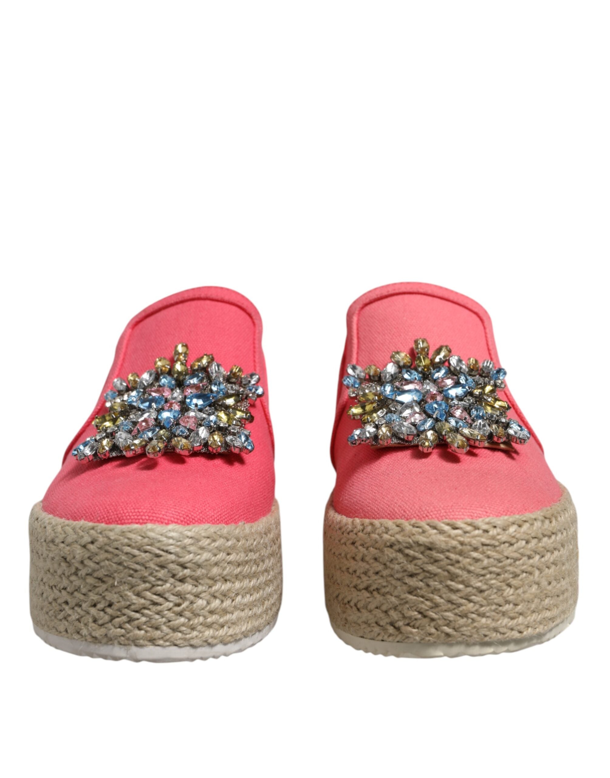 Chaussures à enfiler Twinset en toile rose ornées de cristaux