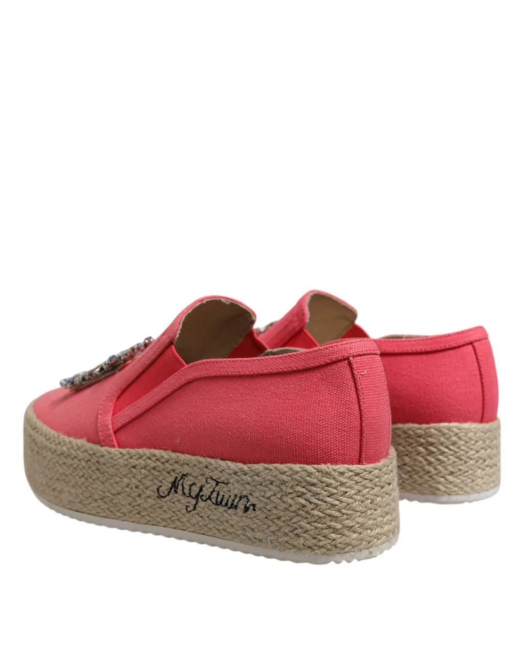 Chaussures à enfiler Twinset en toile rose ornées de cristaux