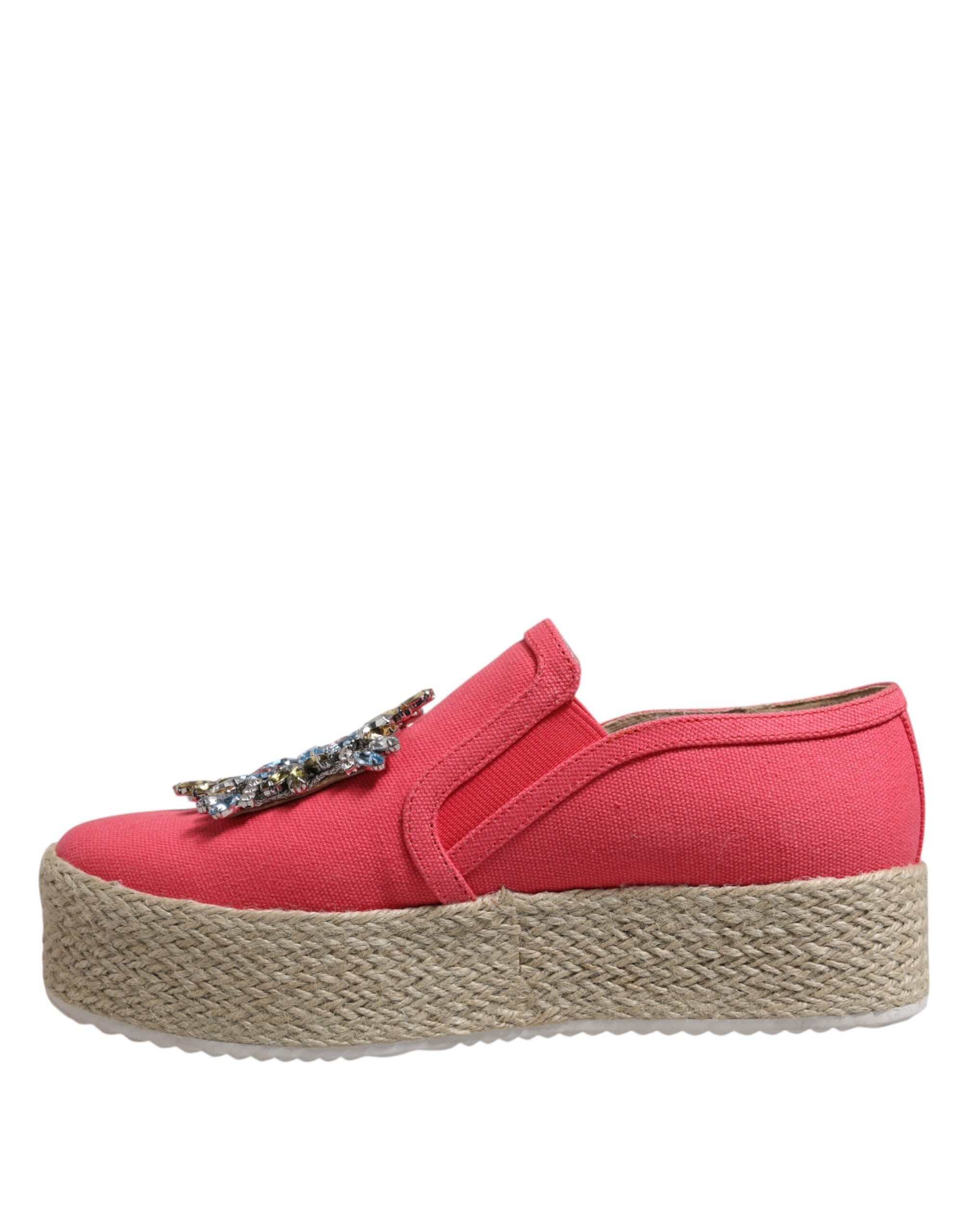 Chaussures à enfiler Twinset en toile rose ornées de cristaux