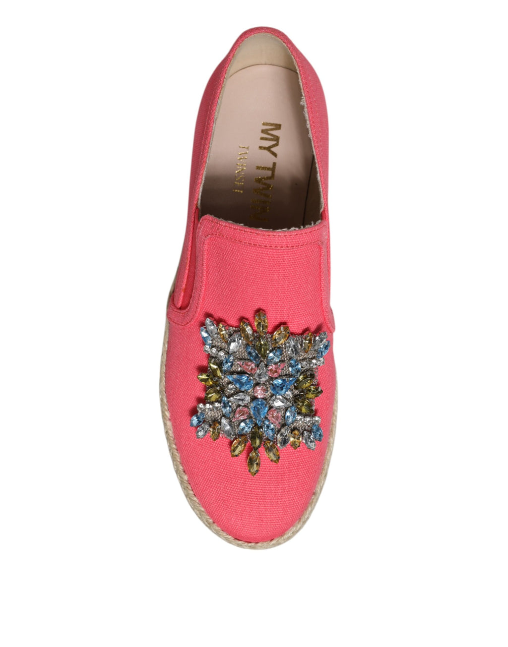 Chaussures à enfiler Twinset en toile rose ornées de cristaux