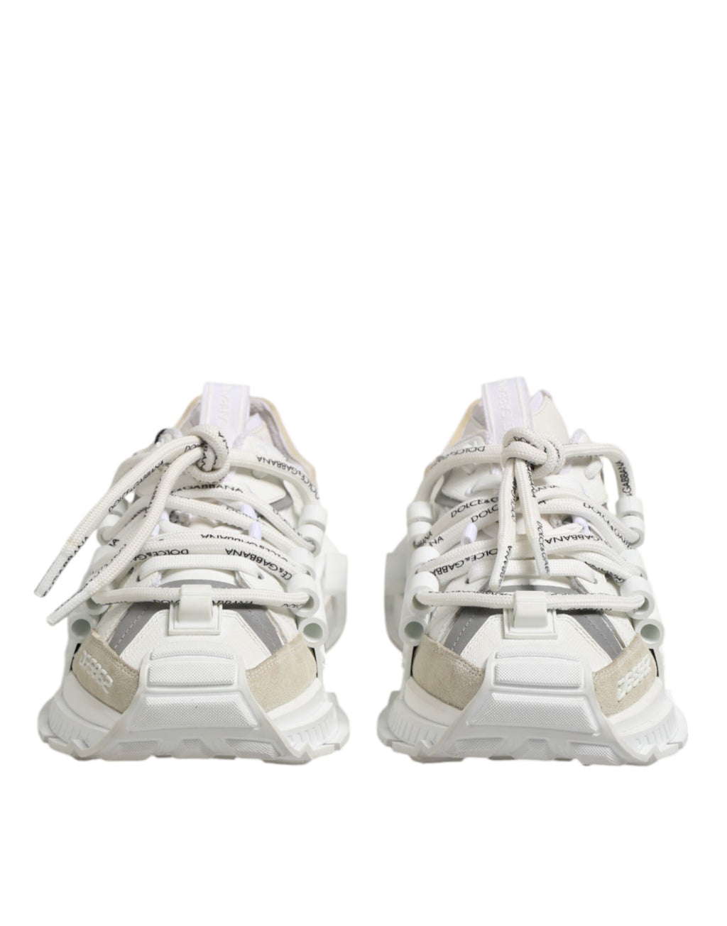 Dolce &amp; Gabbana Weiß Grau Low Top Space Sneakers Schuhe