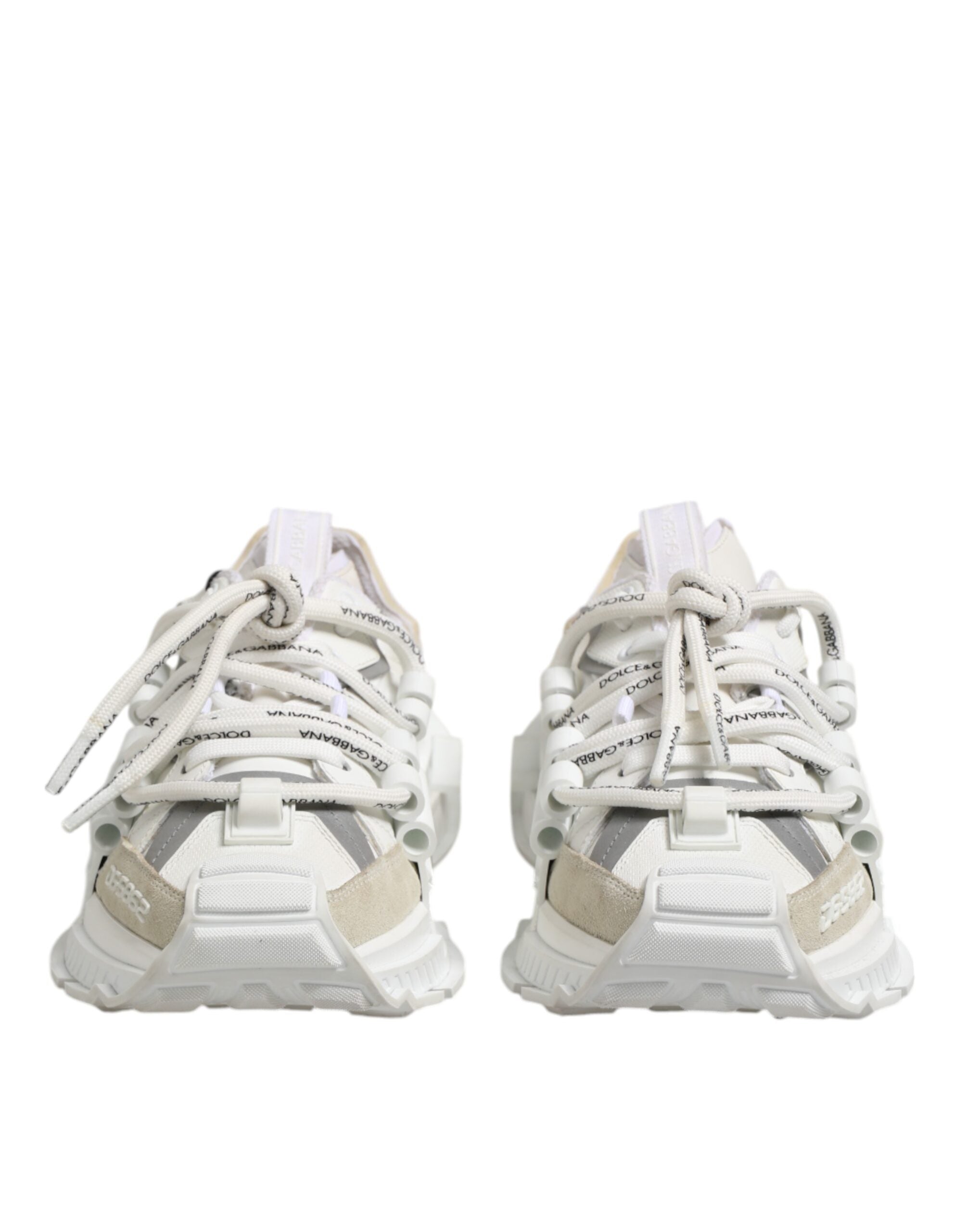 Dolce &amp; Gabbana Weiß Grau Low Top Space Sneakers Schuhe