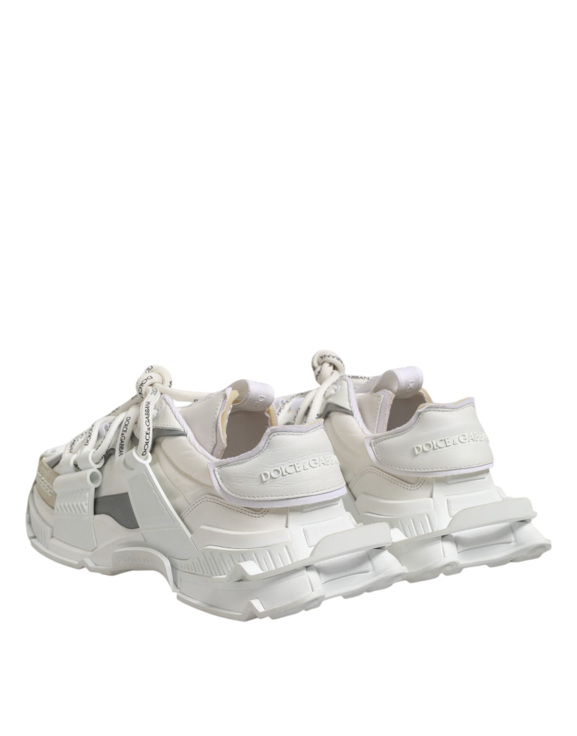 Dolce &amp; Gabbana Weiß Grau Low Top Space Sneakers Schuhe