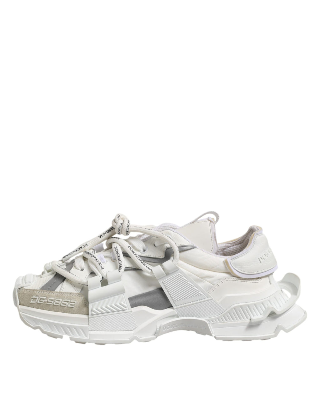 Dolce &amp; Gabbana Weiß Grau Low Top Space Sneakers Schuhe