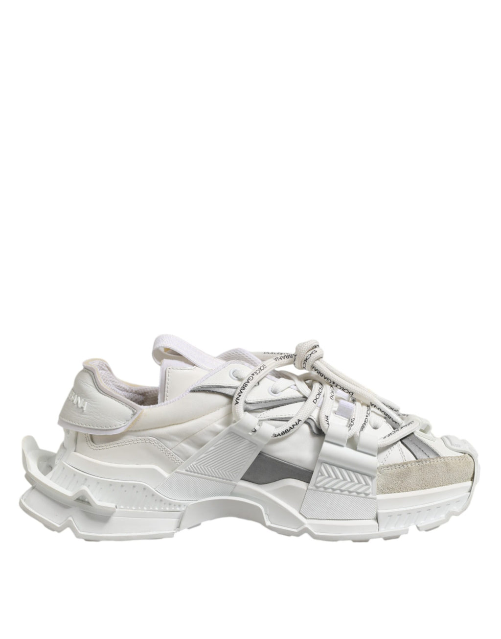 Dolce &amp; Gabbana Weiß Grau Low Top Space Sneakers Schuhe