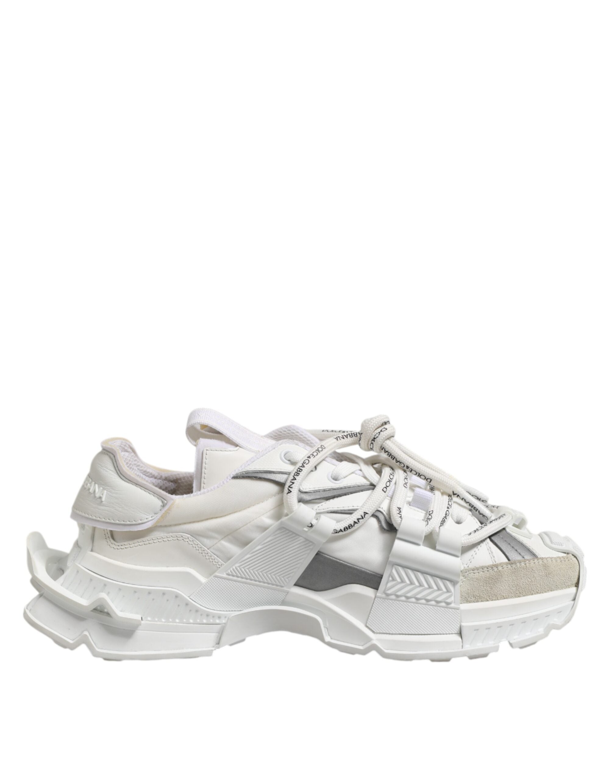 Dolce &amp; Gabbana Weiß Grau Low Top Space Sneakers Schuhe