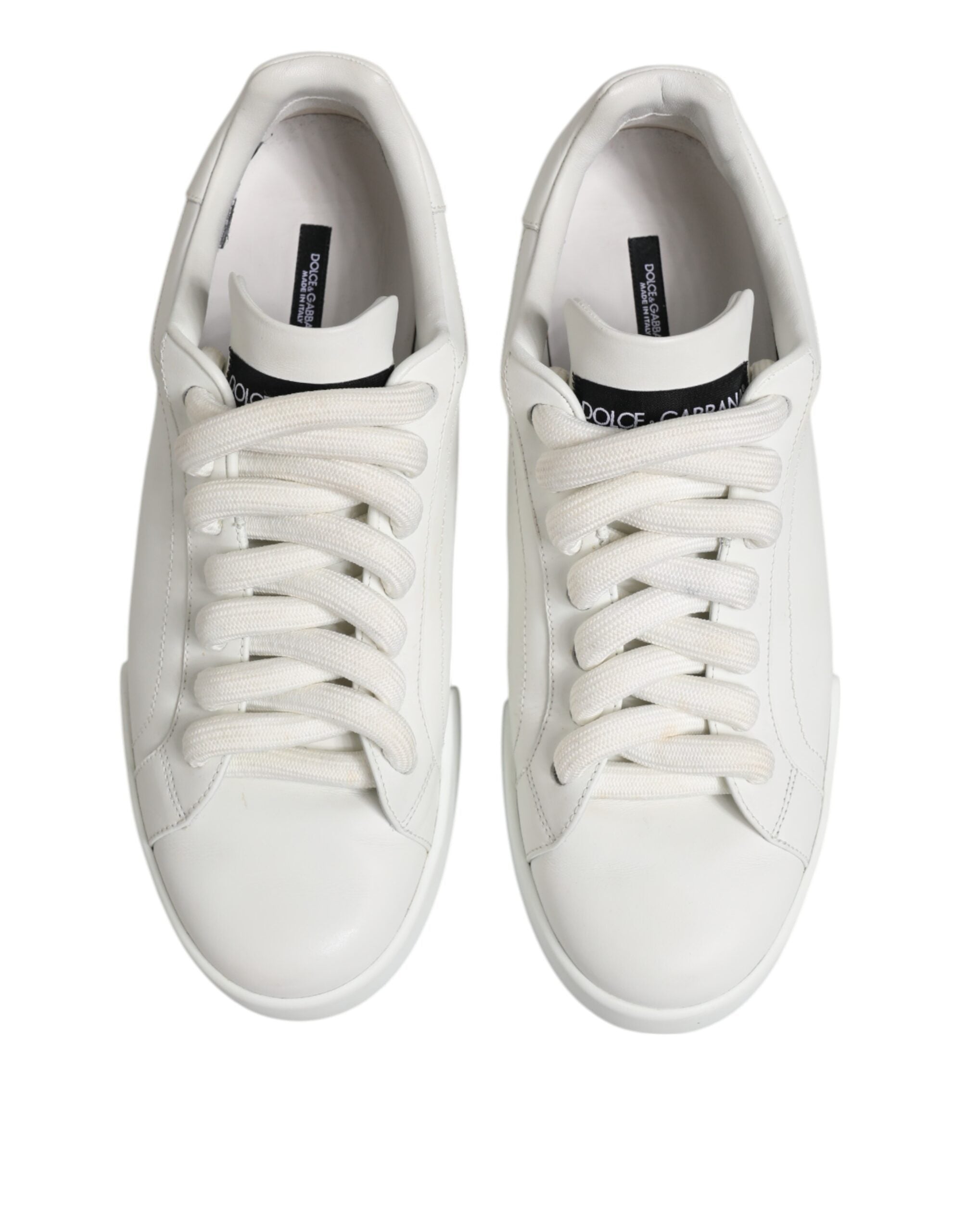 Baskets basses à lacets Dolce &amp; Gabbana pour homme avec logo blanc