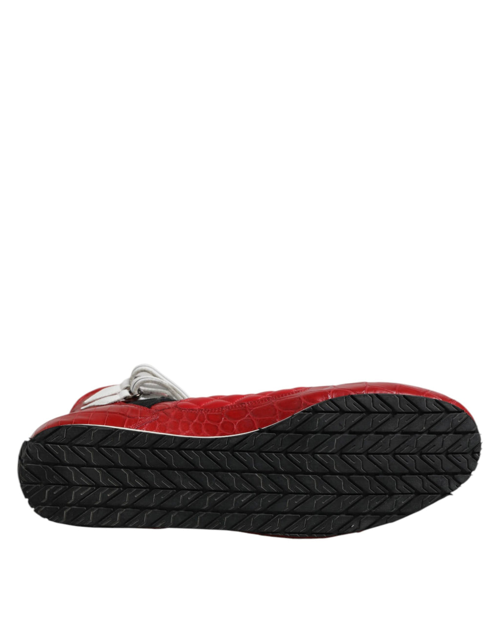 Baskets à lacets en cuir matelassé rouge Dolce &amp; Gabbana