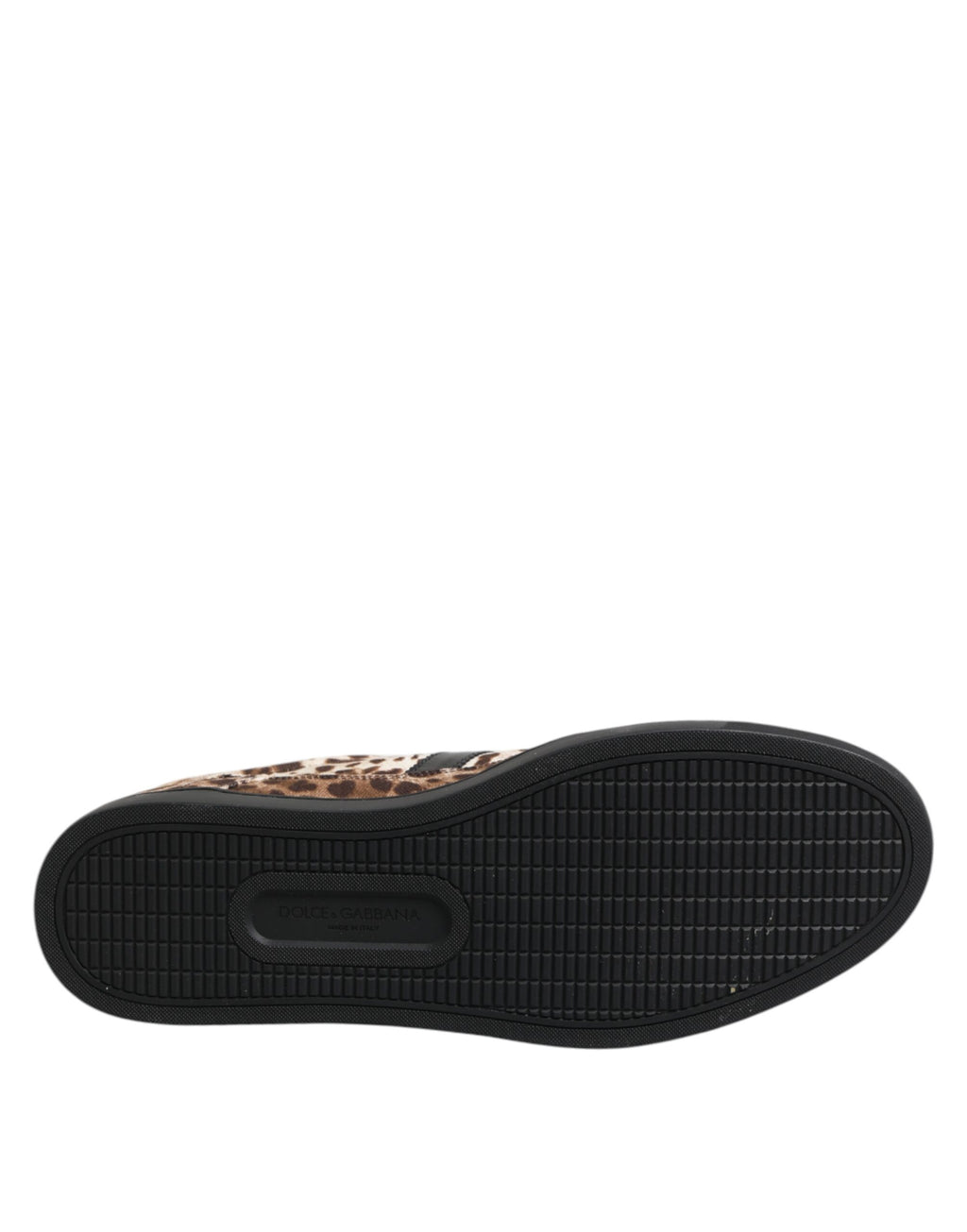 Baskets en coton marron à imprimé léopard Dolce &amp; Gabbana