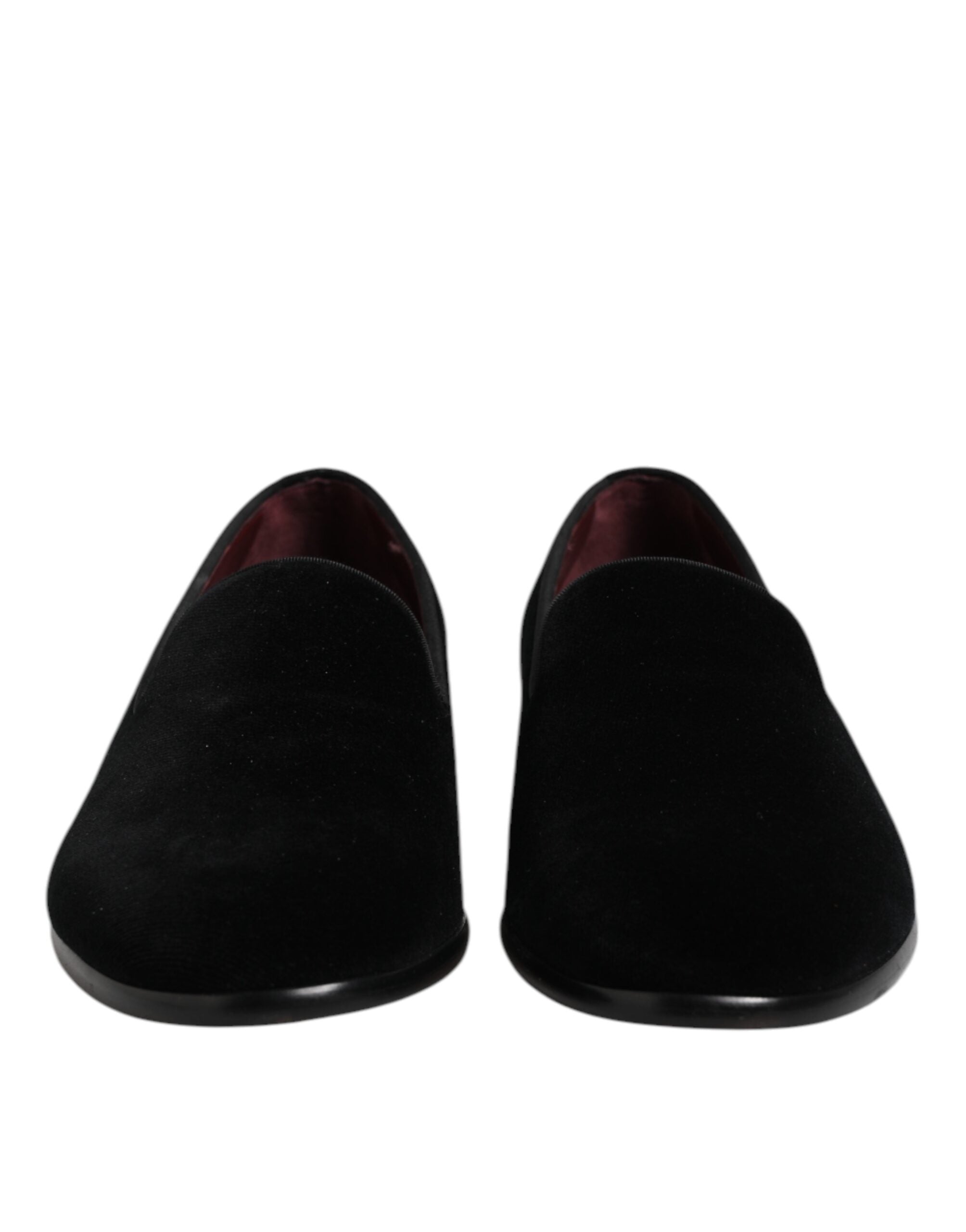 Mocassins à enfiler en velours noir Dolce &amp; Gabbana Chaussures habillées
