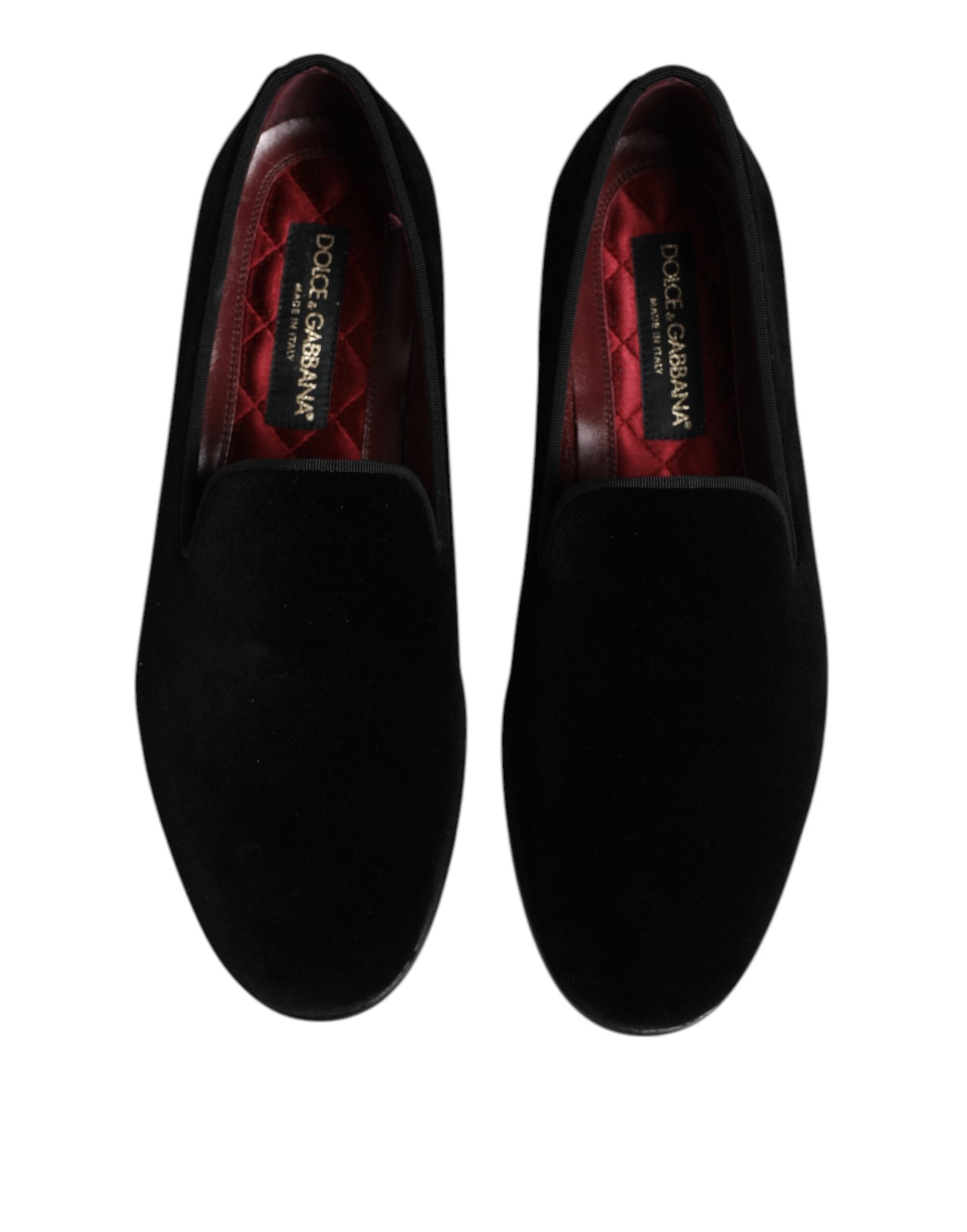 Mocassins à enfiler en velours noir Dolce &amp; Gabbana Chaussures habillées