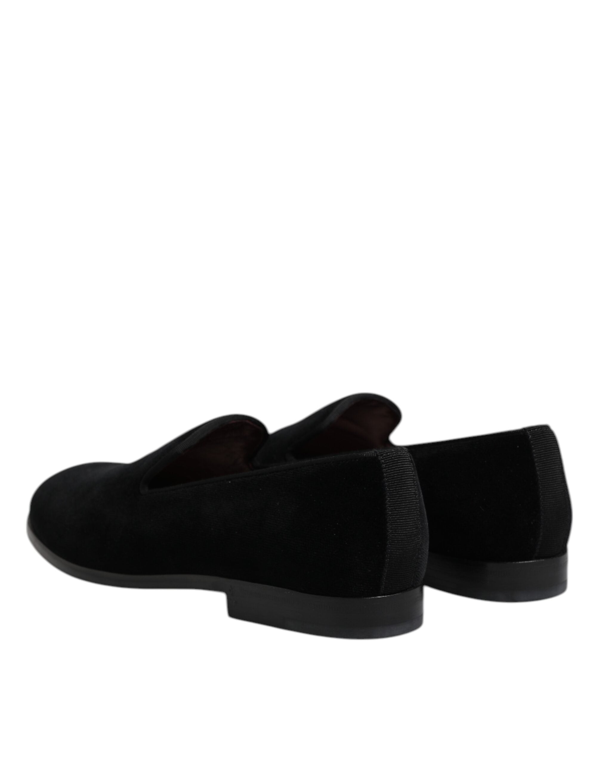 Mocassins à enfiler en velours noir Dolce &amp; Gabbana Chaussures habillées
