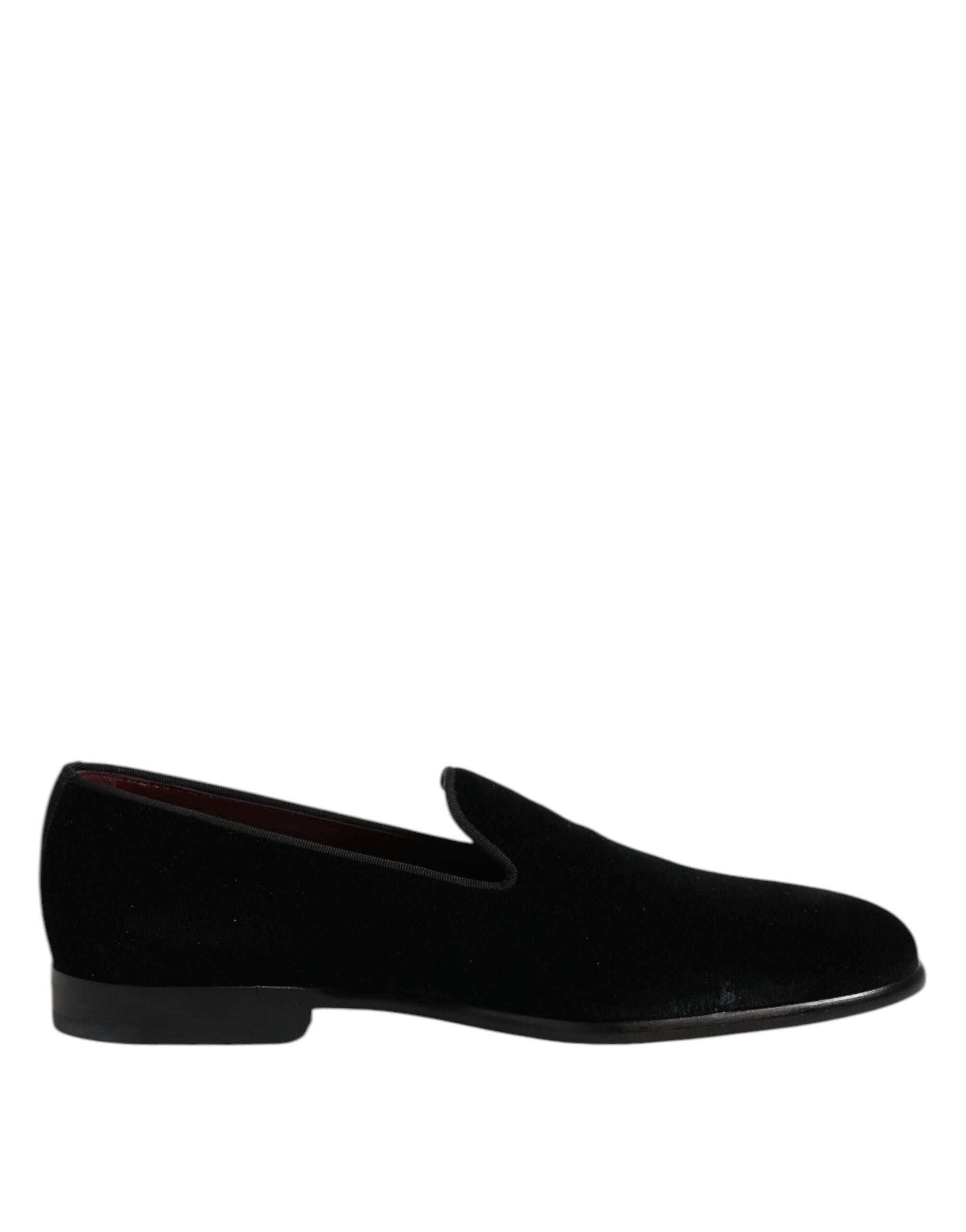 Mocassins à enfiler en velours noir Dolce &amp; Gabbana Chaussures habillées