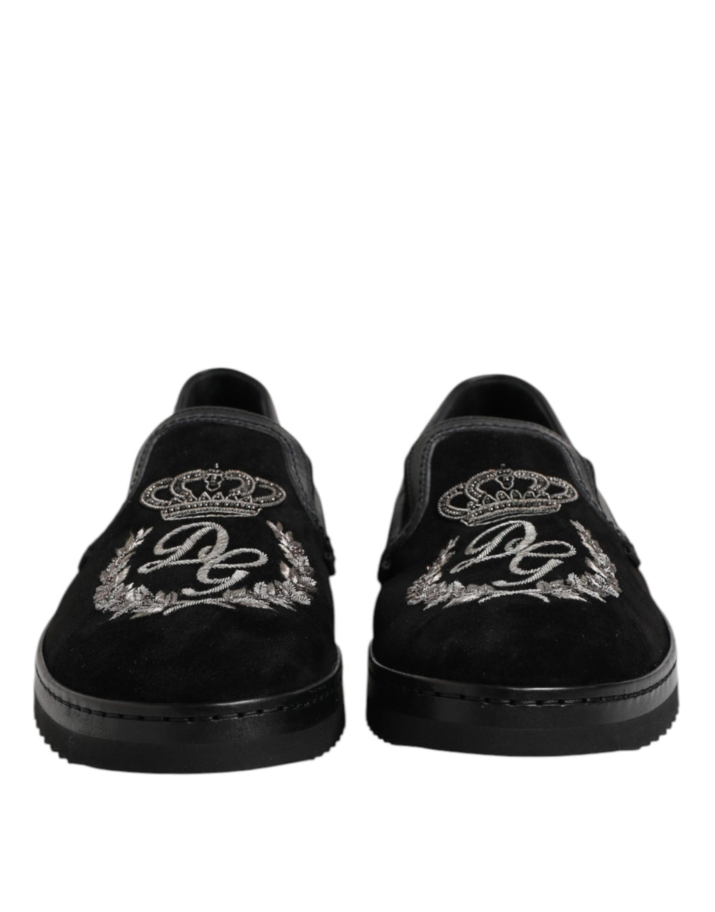Mocassins noirs à couronne brodée Dolce &amp; Gabbana