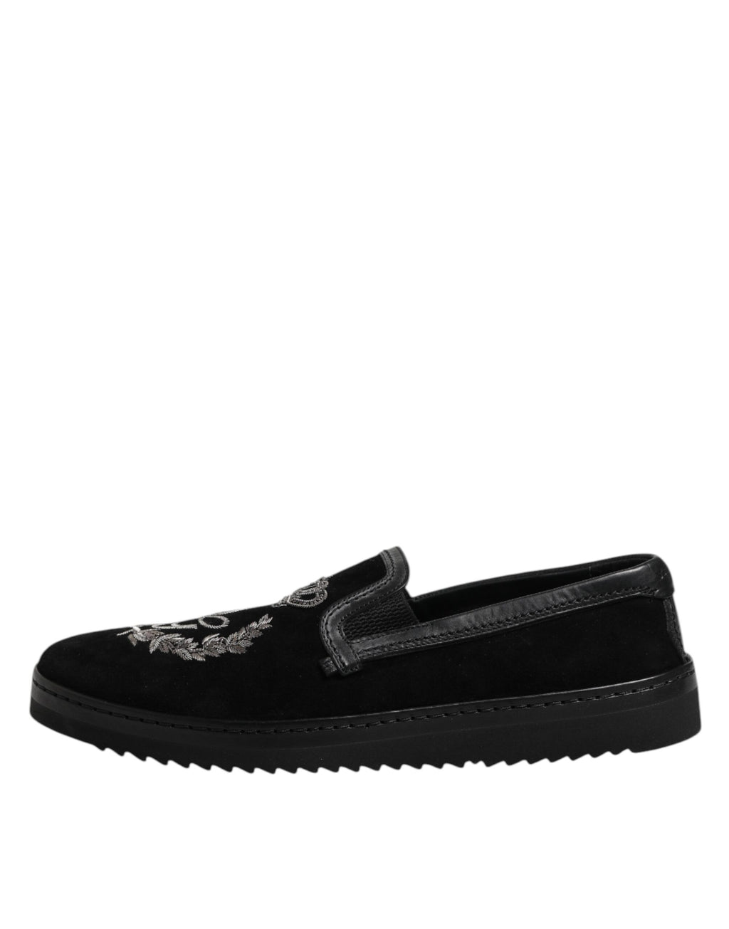 Mocassins noirs à couronne brodée Dolce &amp; Gabbana