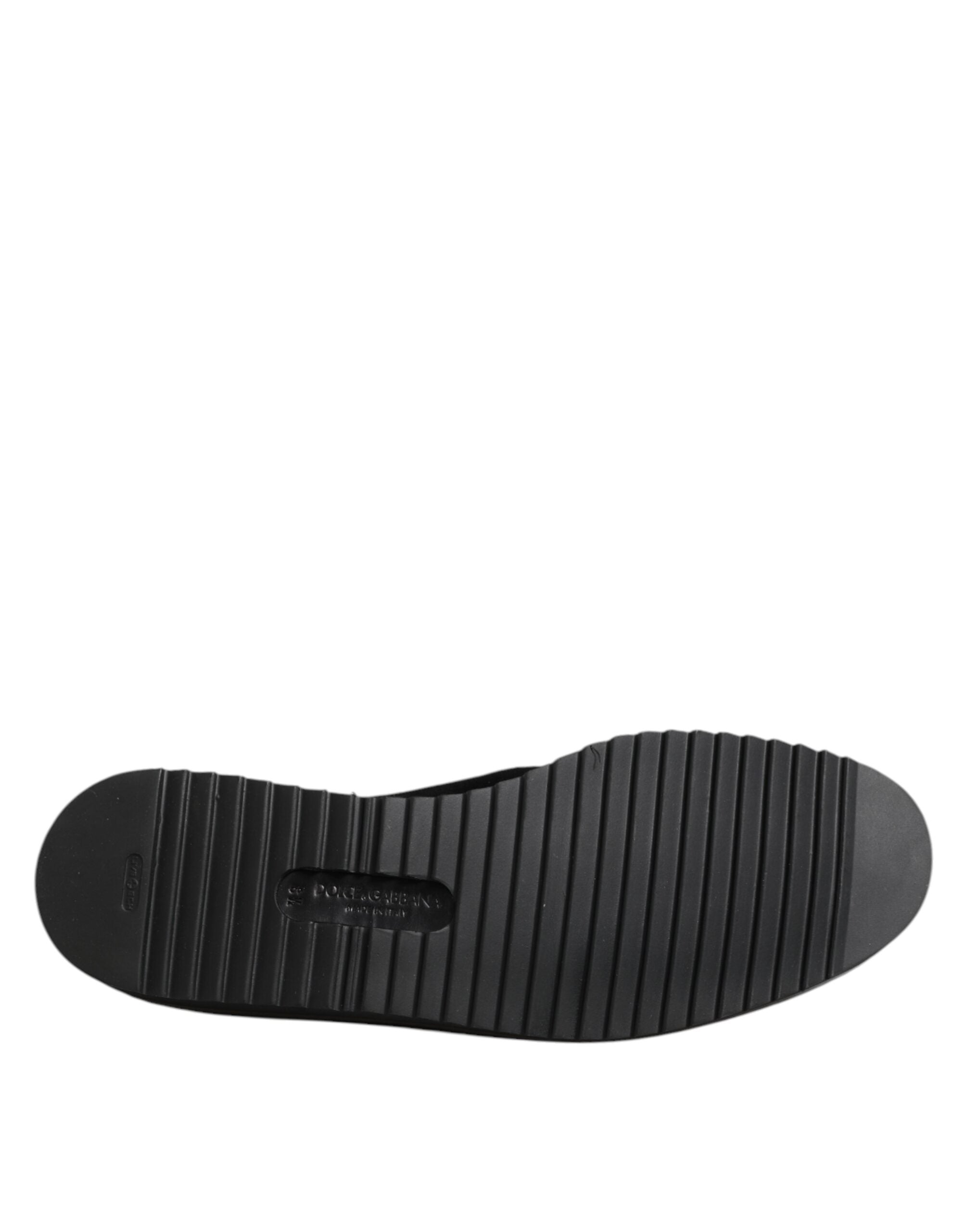 Mocassins noirs à couronne brodée Dolce &amp; Gabbana