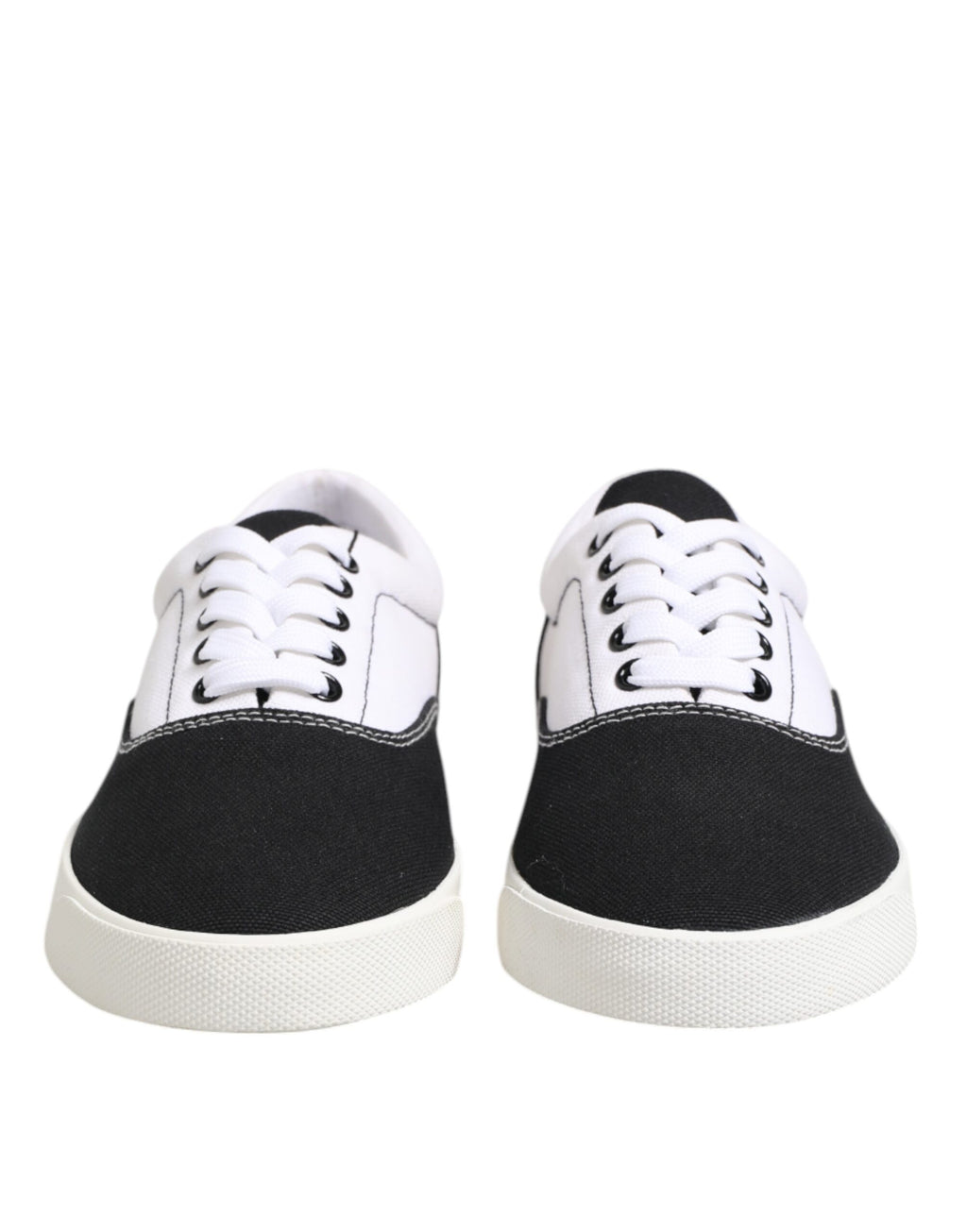 Baskets à lacets en toile de coton noire Dolce &amp; Gabbana pour homme