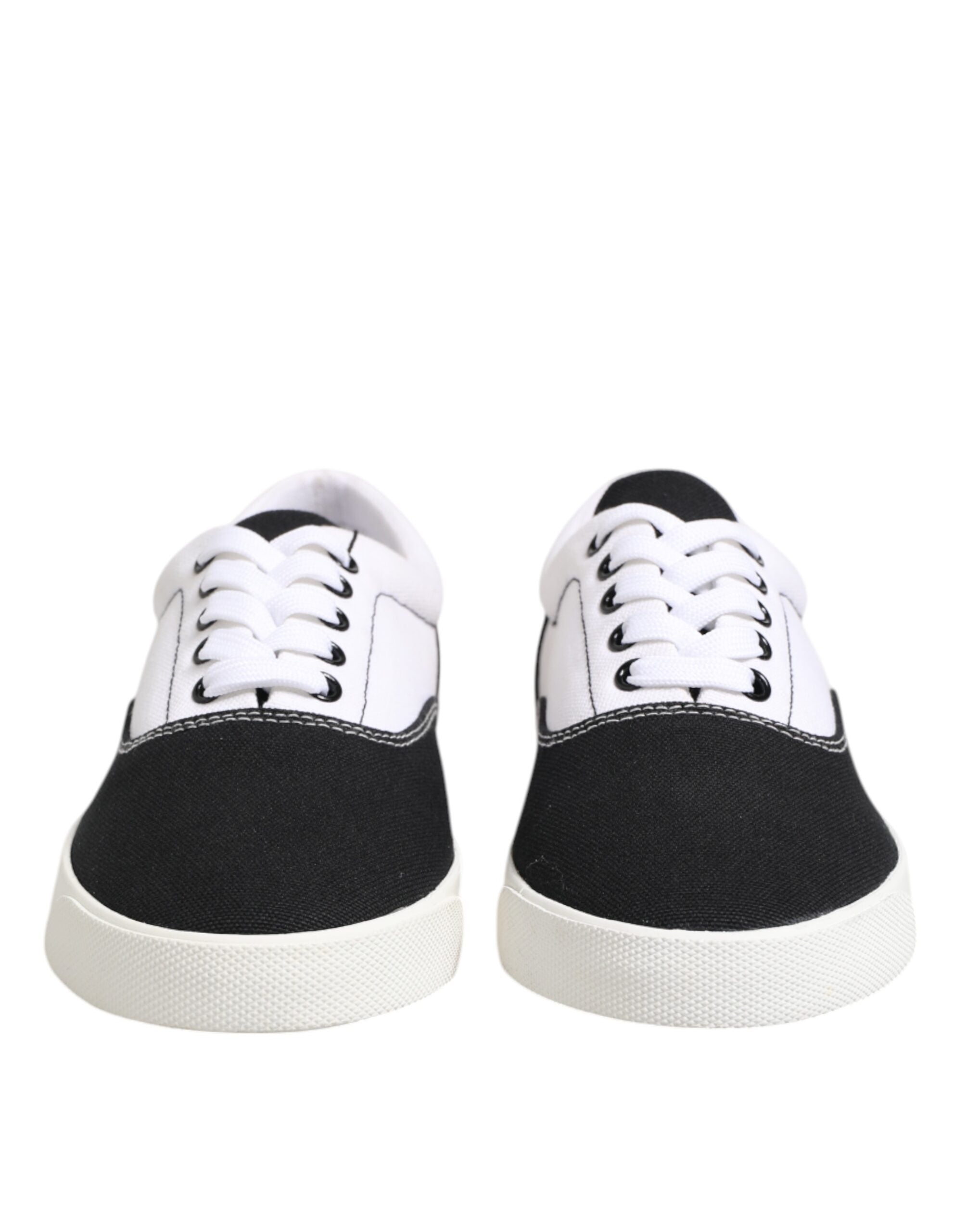 Baskets à lacets en toile de coton noire Dolce &amp; Gabbana pour homme