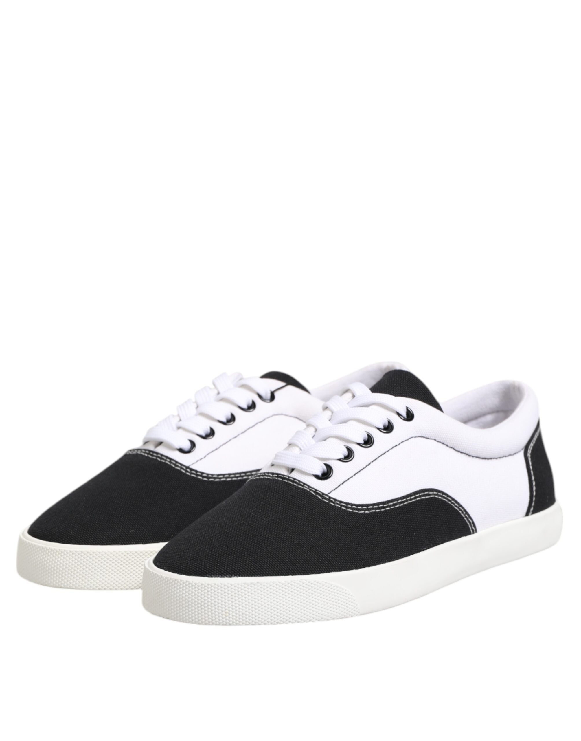 Baskets à lacets en toile de coton noire Dolce &amp; Gabbana pour homme
