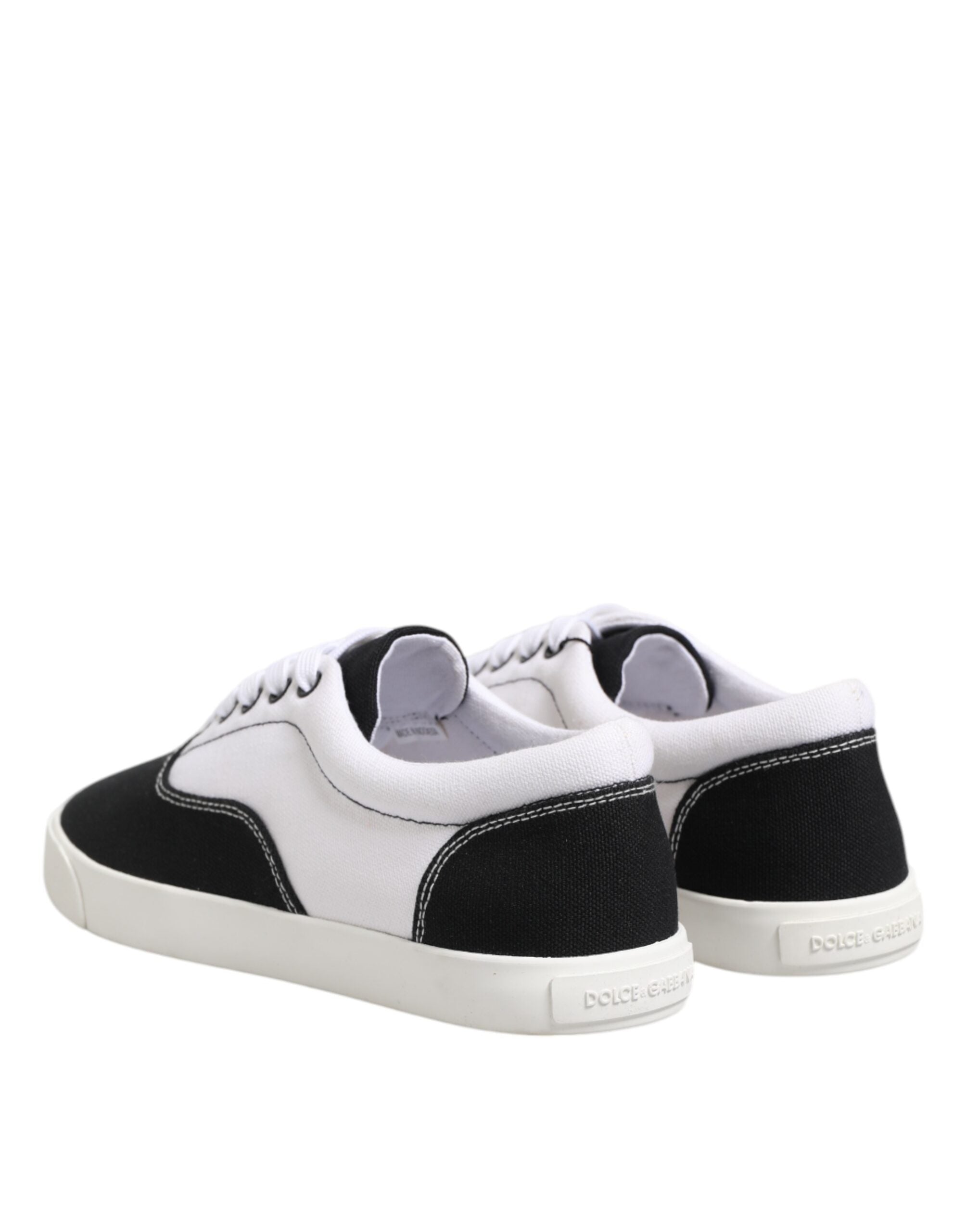 Baskets à lacets en toile de coton noire Dolce &amp; Gabbana pour homme