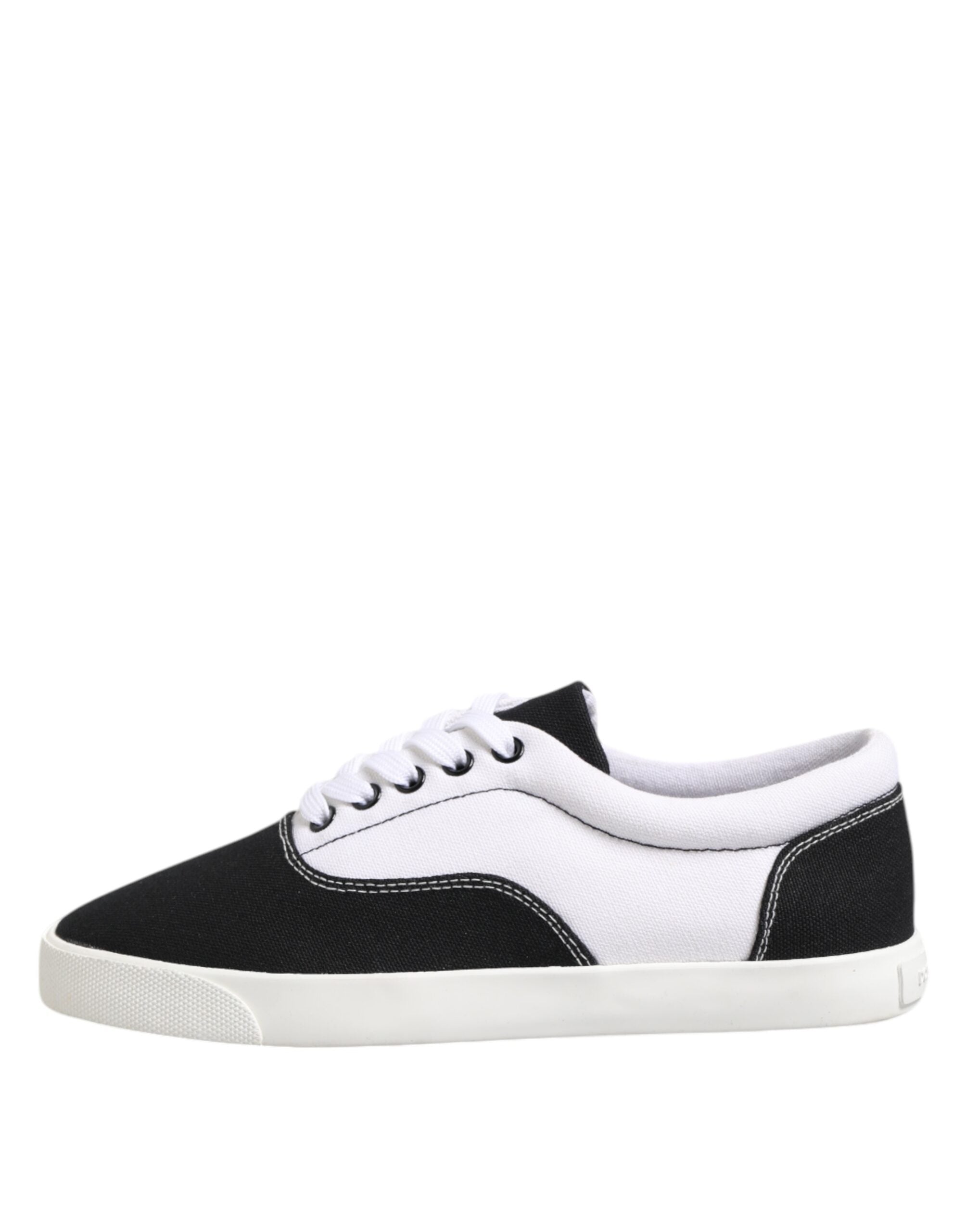 Baskets à lacets en toile de coton noire Dolce &amp; Gabbana pour homme