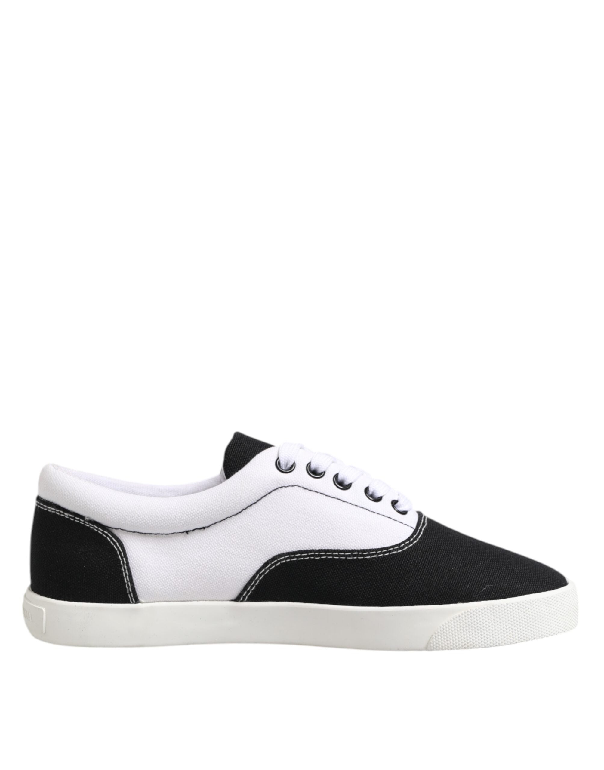 Baskets à lacets en toile de coton noire Dolce &amp; Gabbana pour homme