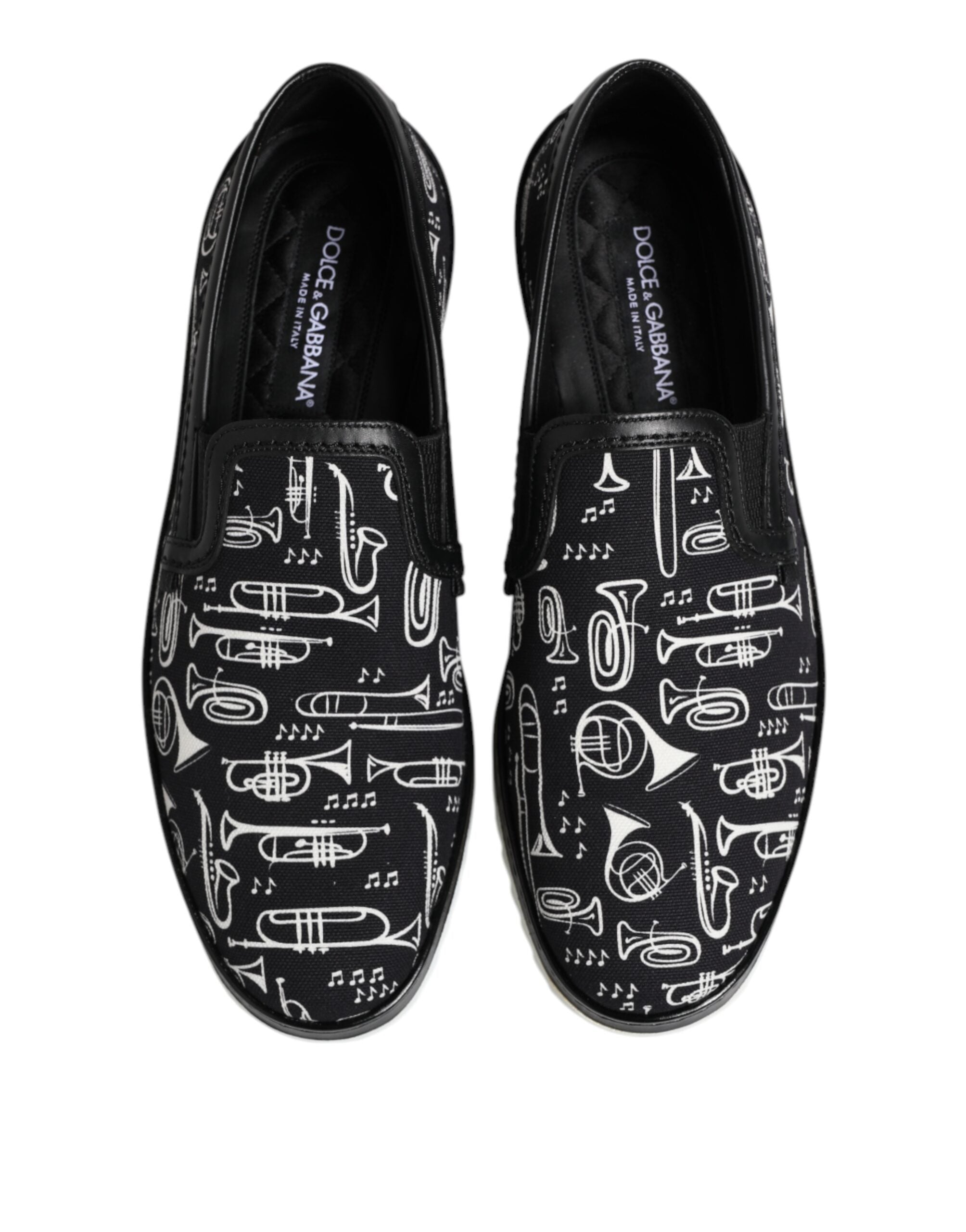 Mocassins imprimés noirs Dolce &amp; Gabbana pour homme